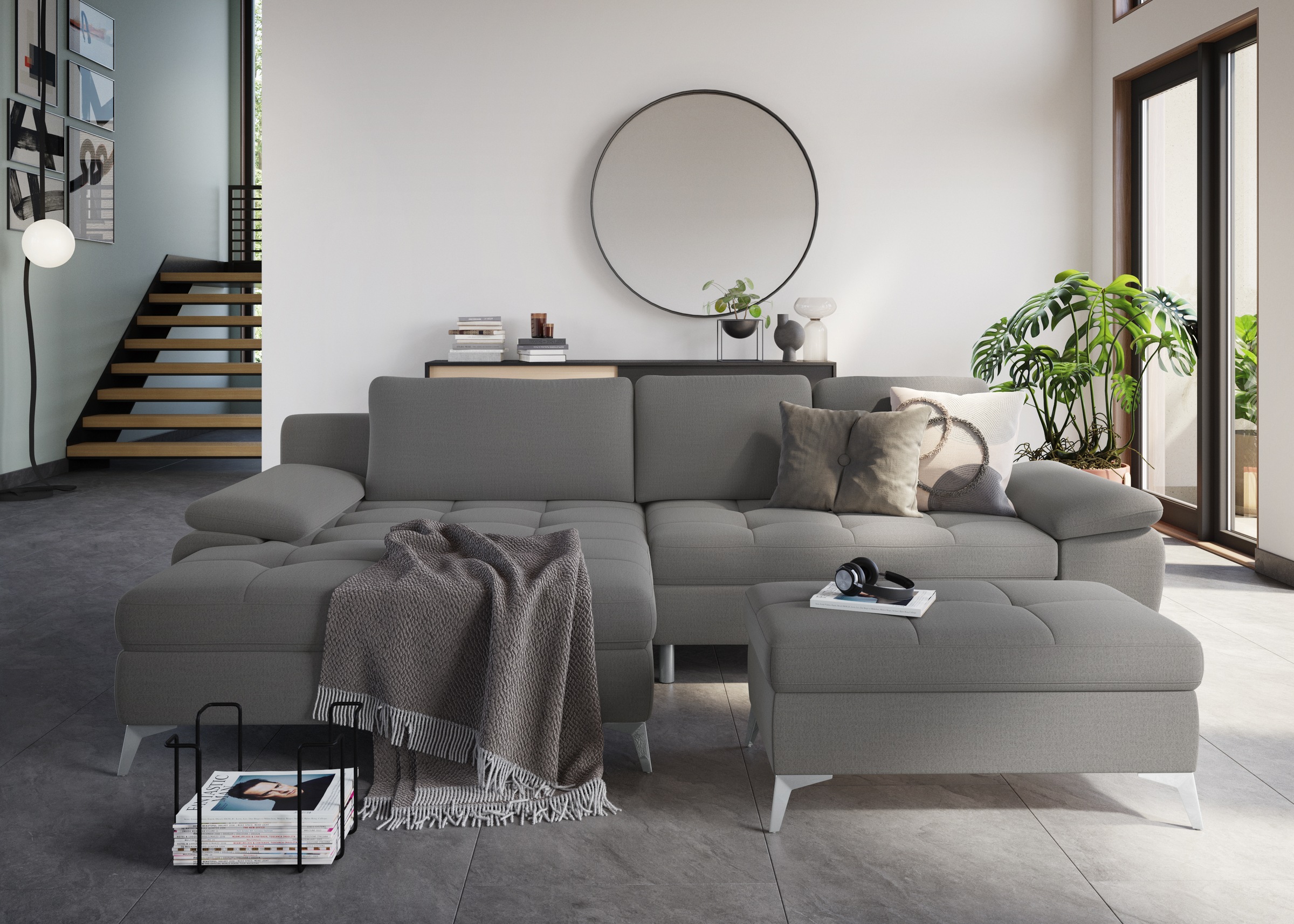 sit&more Ecksofa »Latigo L-Form«, mit Mega-Recamiere, wahlweise mit Bettfunktion und Bettkasten