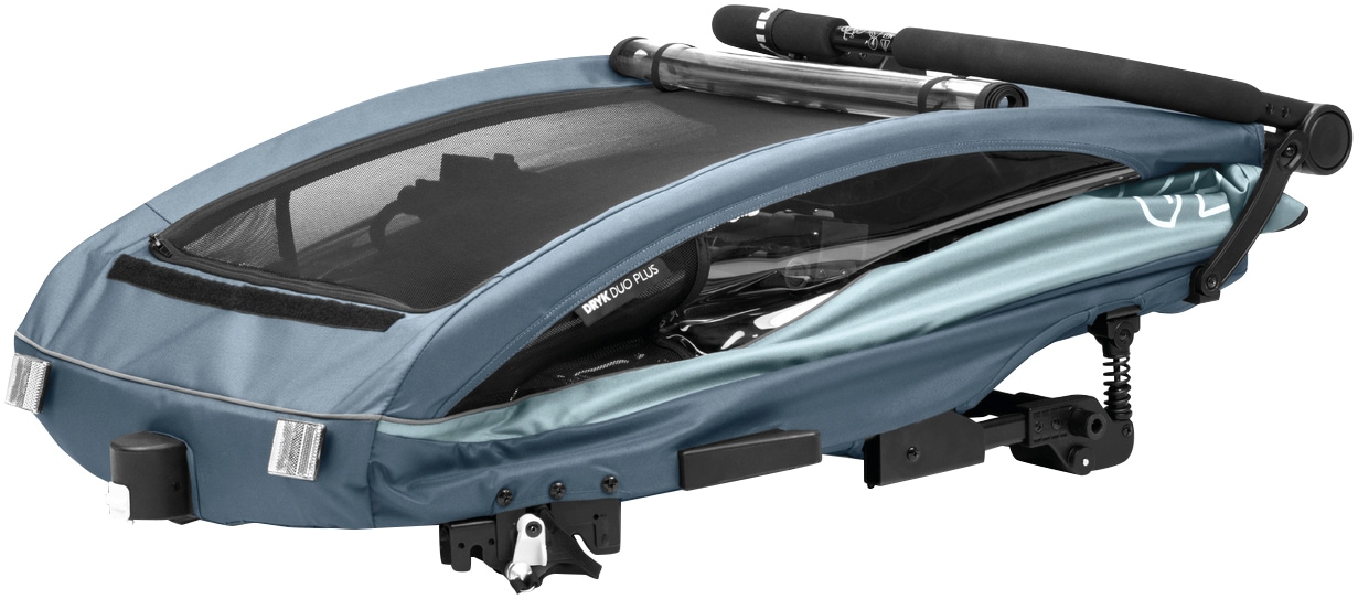 Hauck Fahrradkinderanhänger »2in1 Bike Trailer und Buggy Dryk Duo Plus, dark blue« für 2 Kinder; inklusive Deichsel
