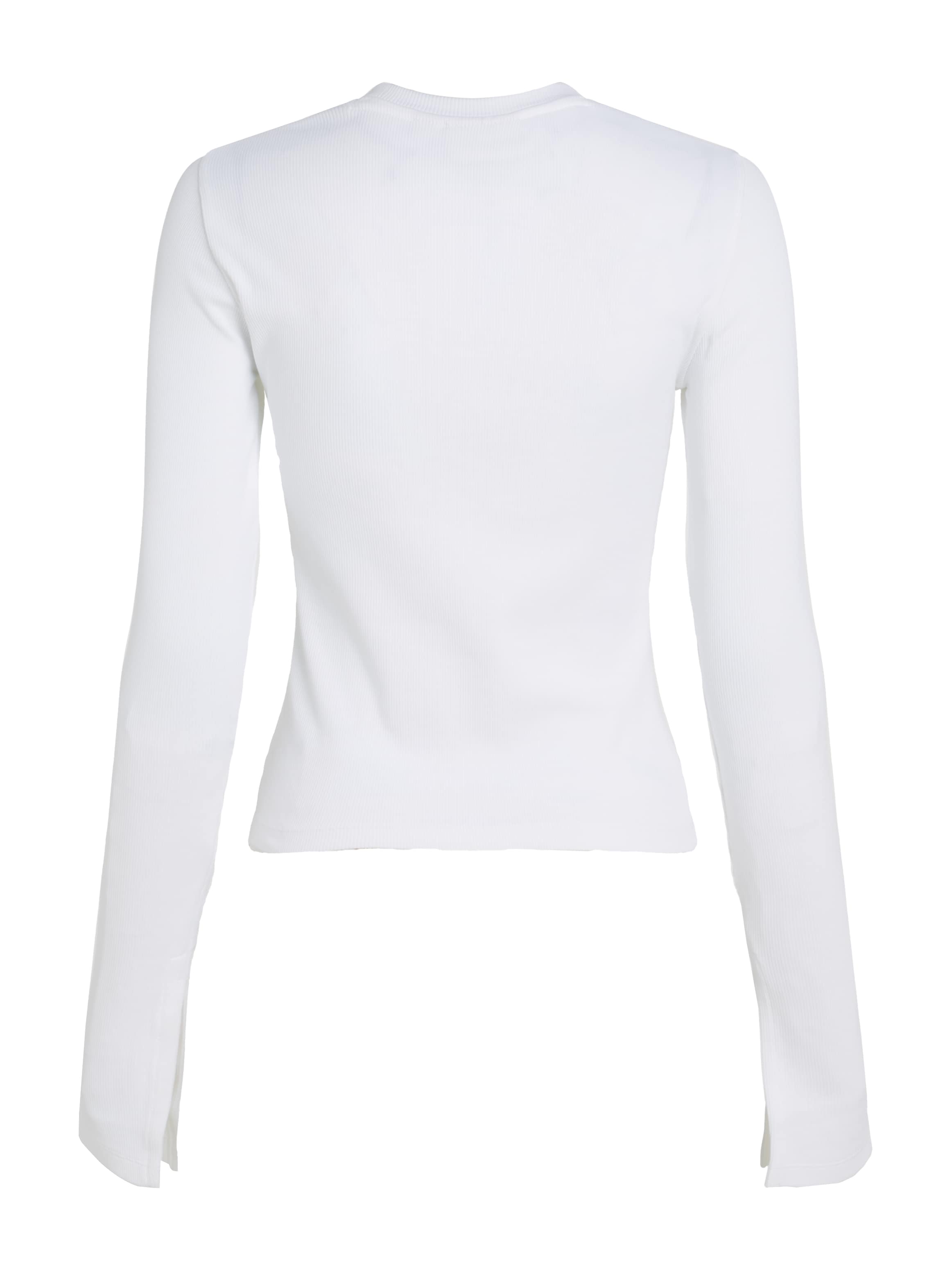Calvin Klein Jeans Longtop »WOVEN LABEL RIB LS TOP«, mit Logodruck