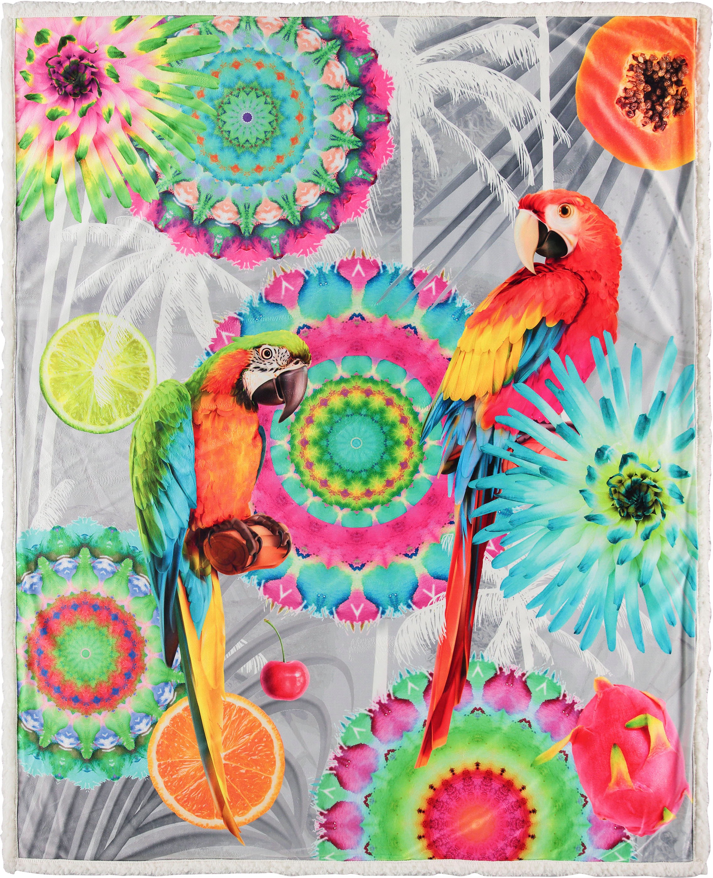 Image of hip Plaid »Kjenta«, mit Mandalas und Papageien, Kuscheldecke bei Ackermann Versand Schweiz