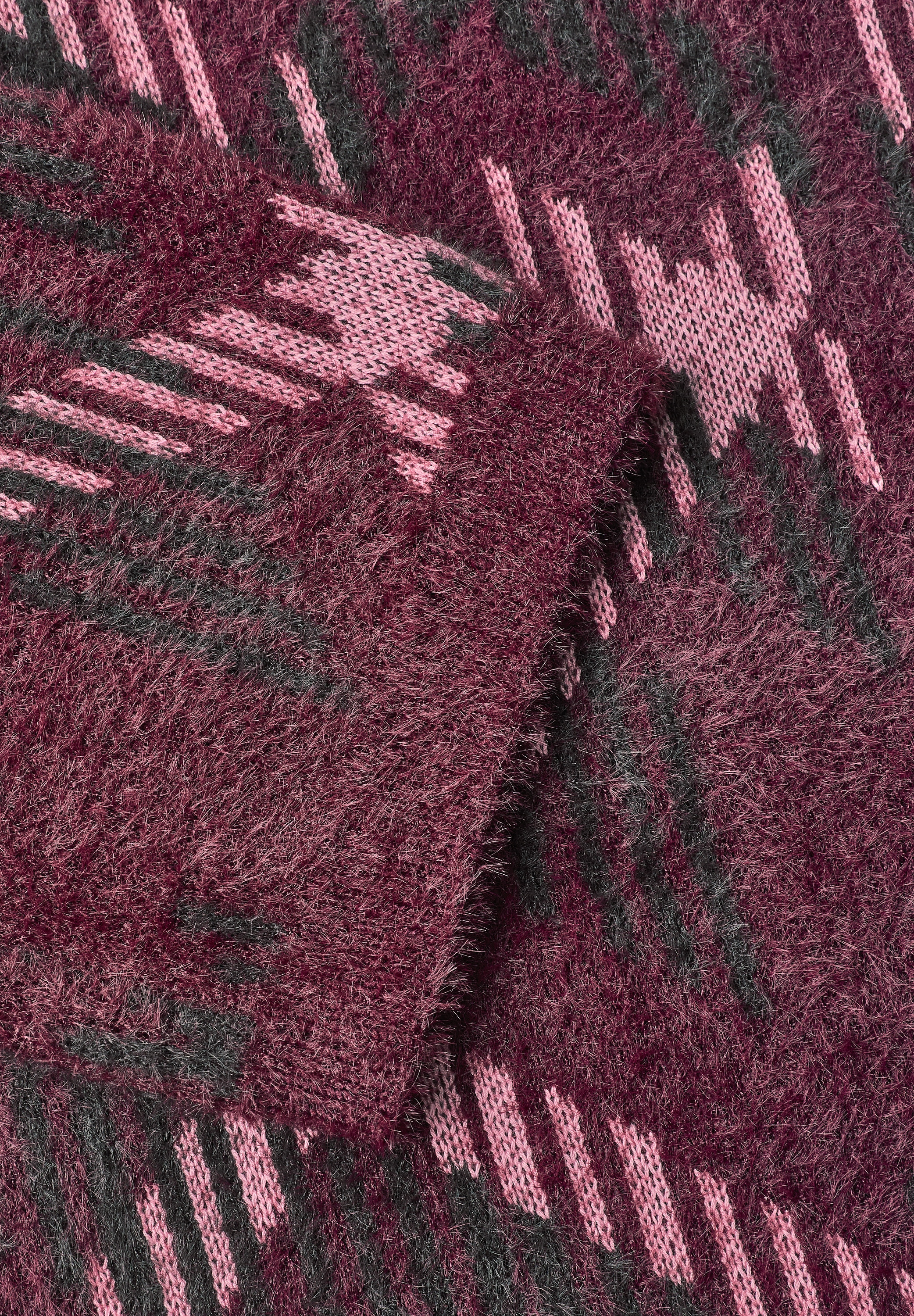 STREET ONE Jacquardpullover 3/4-Arm-Pullover mit Rundhals und Muster