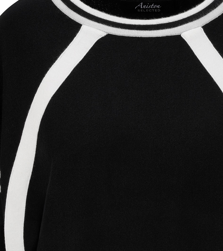 Aniston SELECTED Strickpullover, mit sportiven weissen Streifen