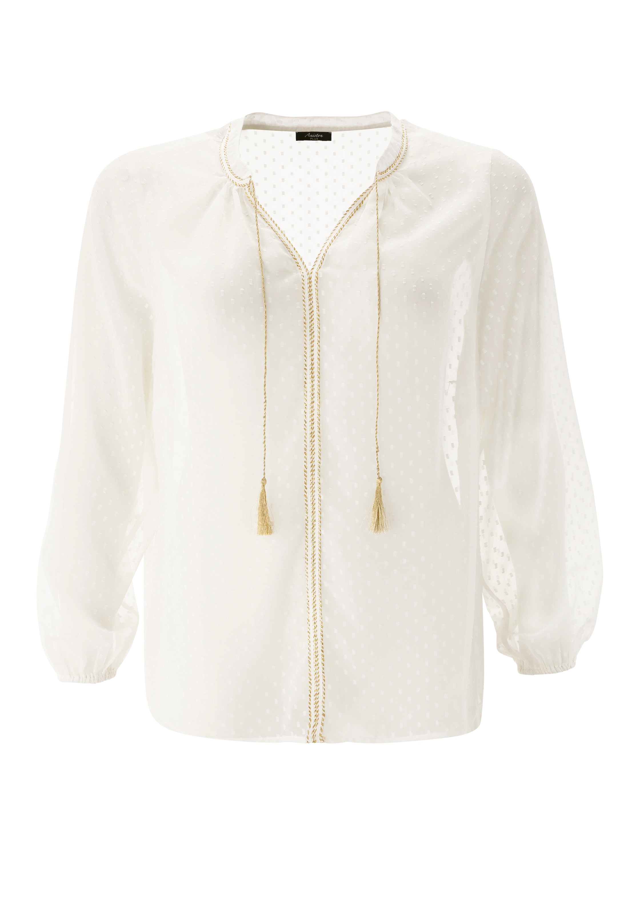 Aniston PLUS Schlupfbluse mit eingewebten Punkten - NEUE KOLLEKTION