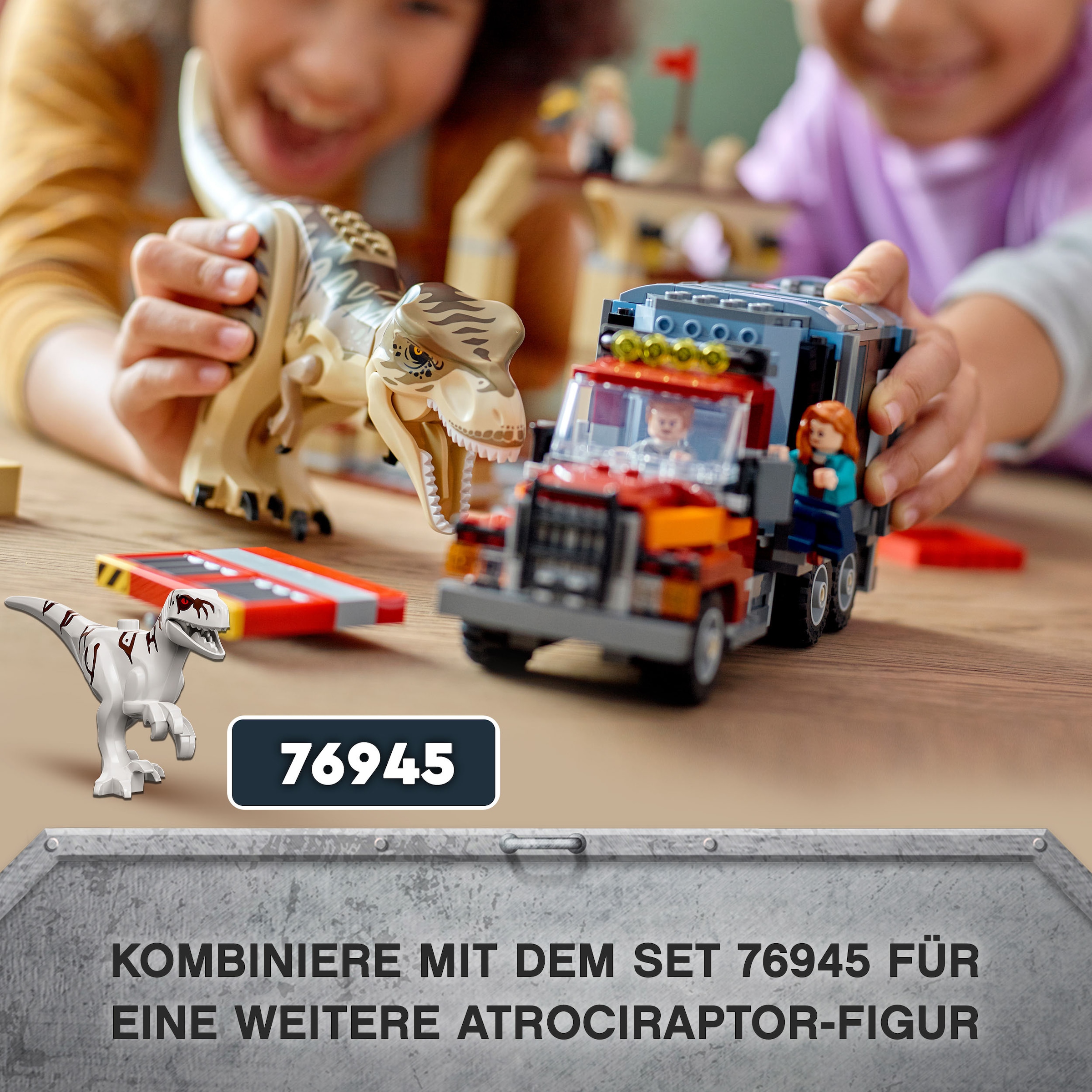 LEGO® Konstruktionsspielsteine »T. Rex & Atrociraptor: Dinosaurier-Ausbruch (76948)«, (466 St.), LEGO® Jurassic World