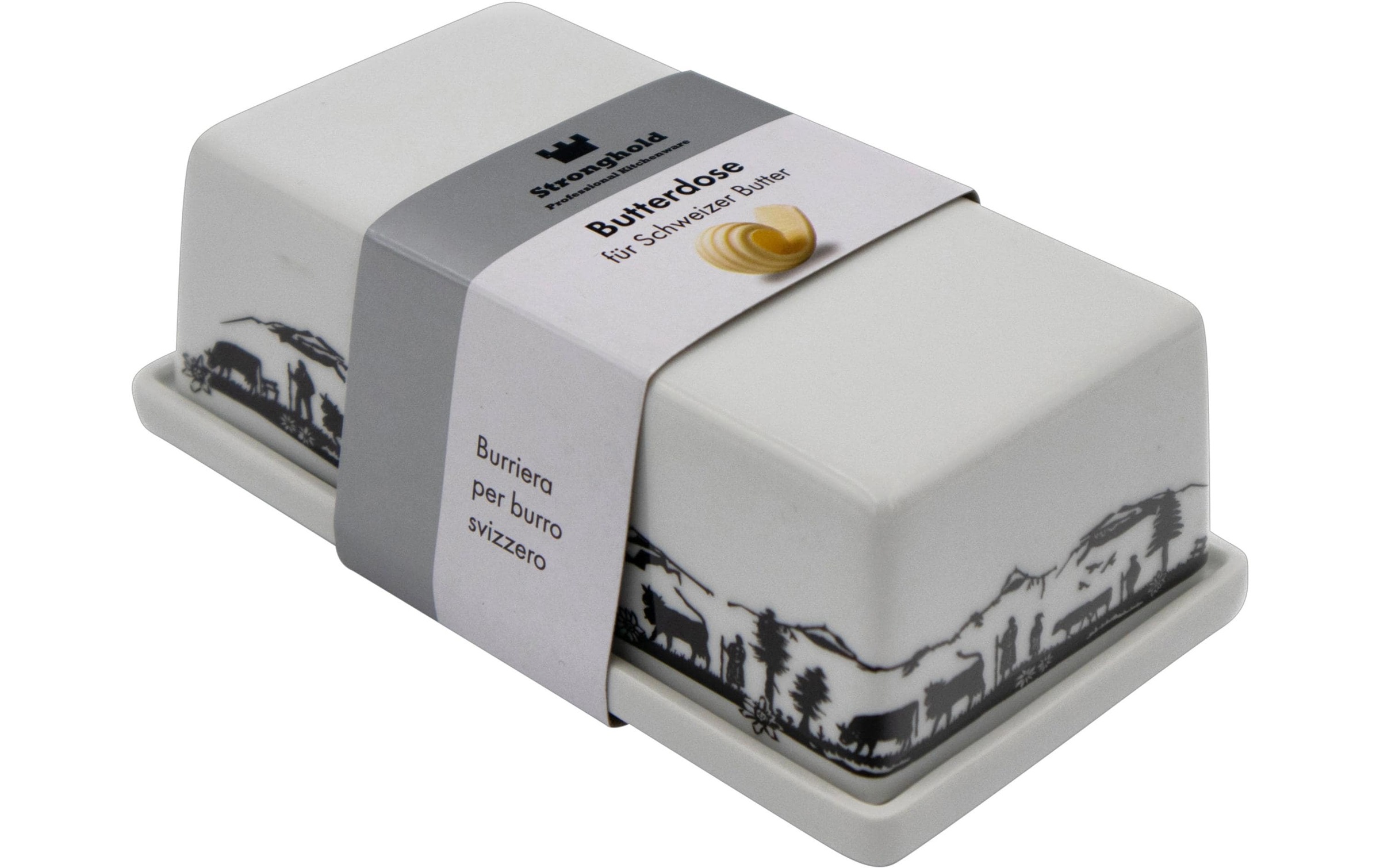 Image of Butterdose "Stronghold Scherenschnitt Weiss"
