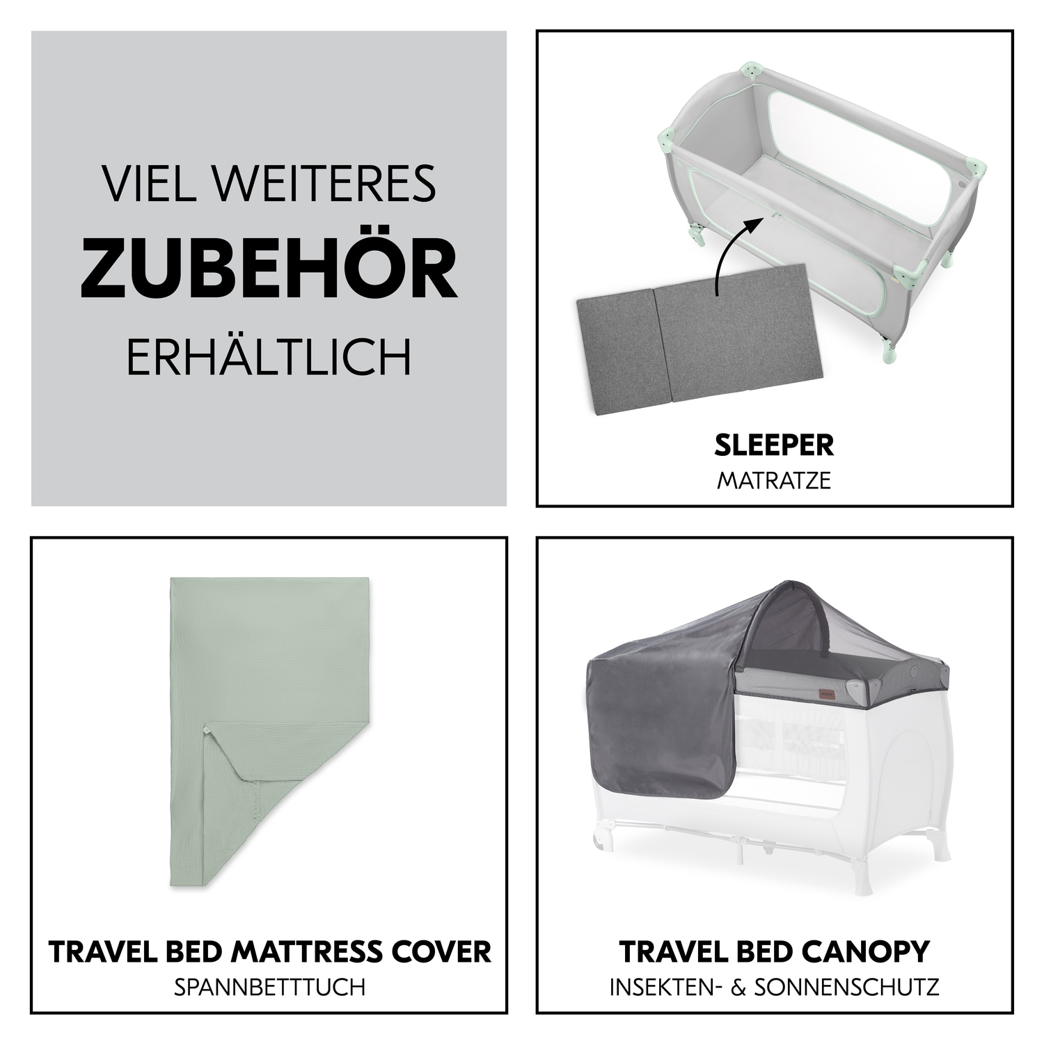 Hauck Lit de voyage pour bébé »Sleep N Play Go Plus, Dusty Mint« mit integrierten Rädern; Vorderausstieg