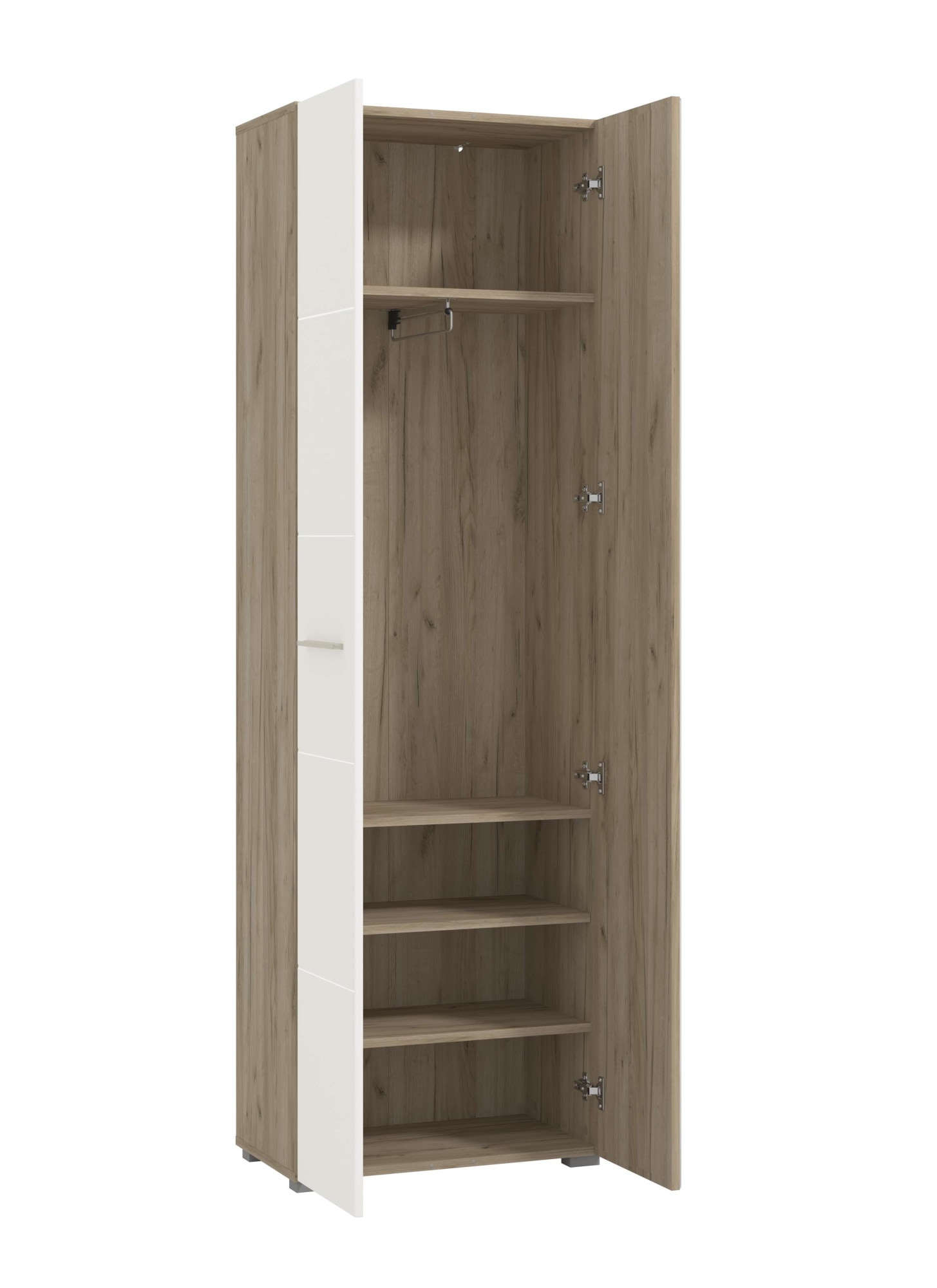 Home affaire Armoire vestiaire »Beny Kleiderschrank, Stauraumschrank, Flurschrank, Höhe 193 cm« Façades brillantes, porte miroir, largeur 60 cm, tringle à vêtements extensible
