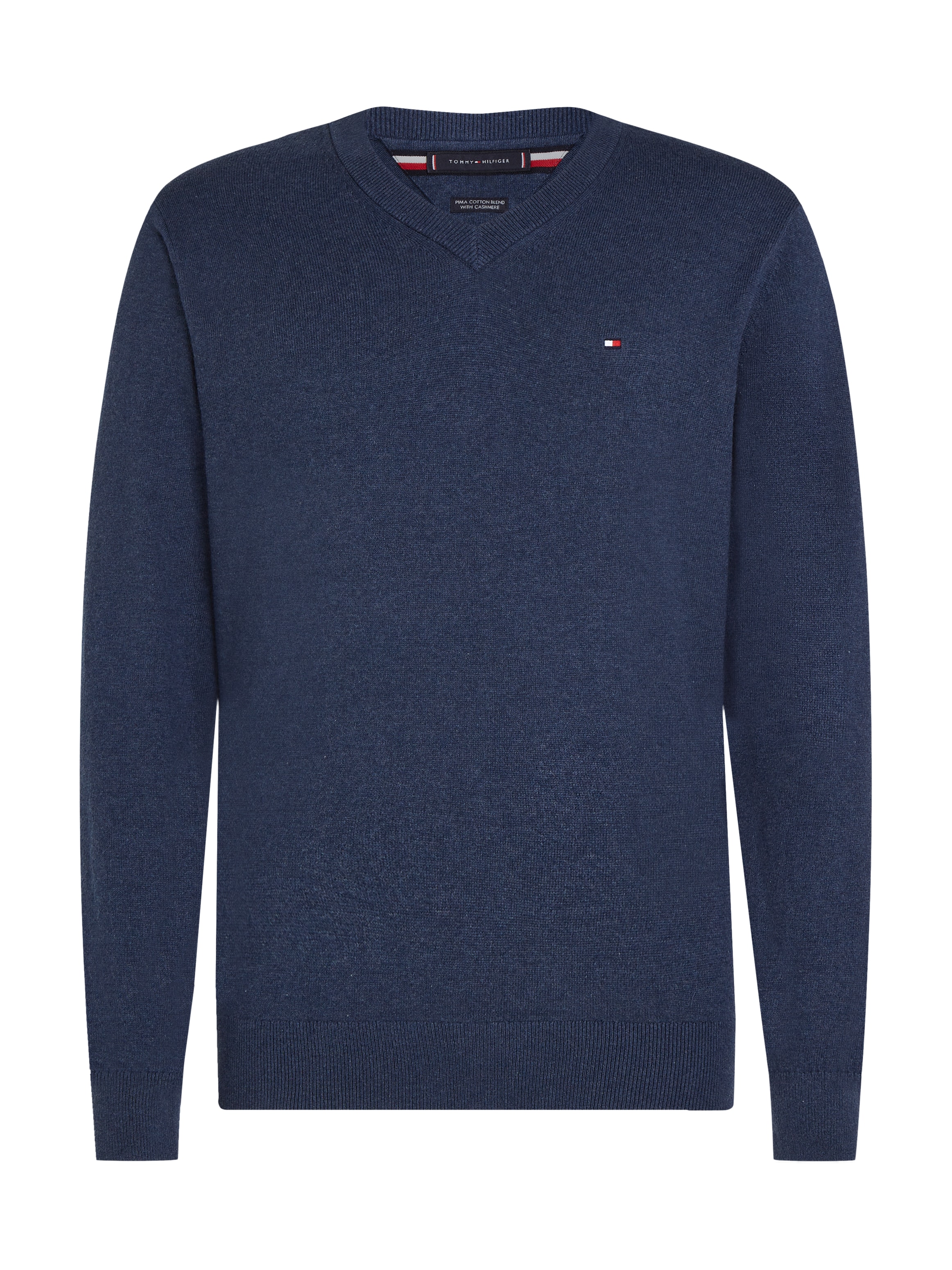 Tommy Hilfiger V-Ausschnitt-Pullover »PIMA ORG CTN CASHMERE V NECK«