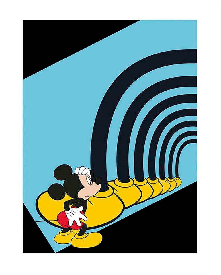 Image of Komar Bild "Mickey Mouse Foot Tunnel" Disney 1 Stk. tlg. Wandbild zur Dekoration im Kinderzimmer - ohne Rahmen