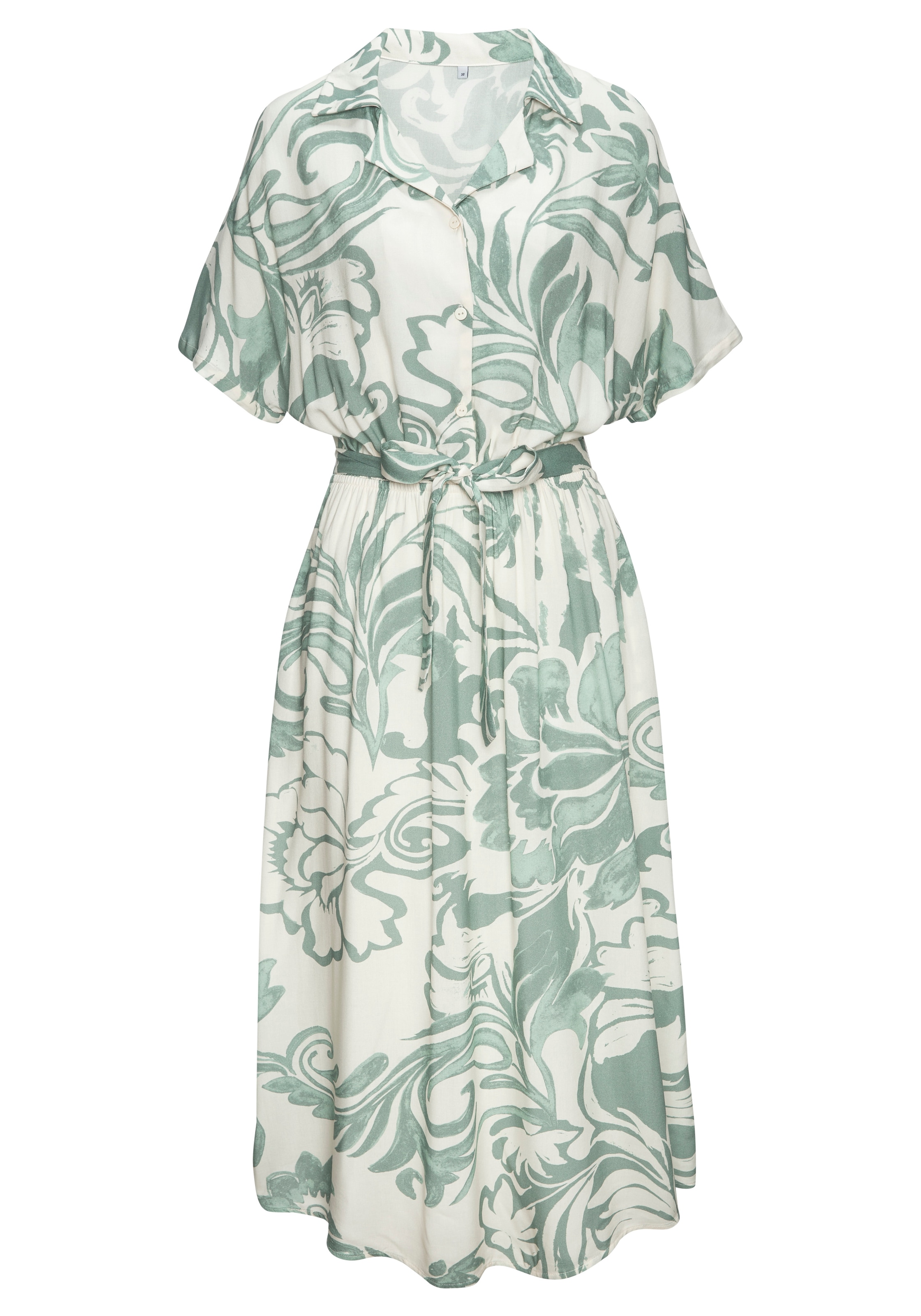 Vivance Midikleid mit Bindegürtel,  Seitennahttaschen