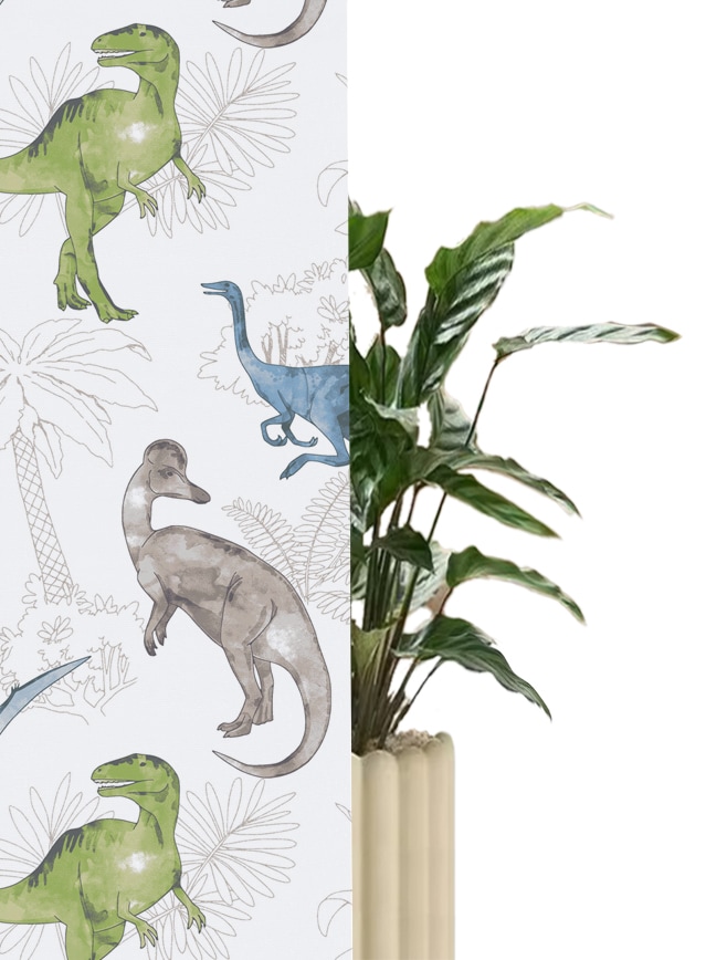 Lüttenhütt Store à enrouleur »DINO« verdunkelnd ohne Bohren freihängend Fixmass, Klemmfix, DINO, Kinderrollo -NEUHEIT!