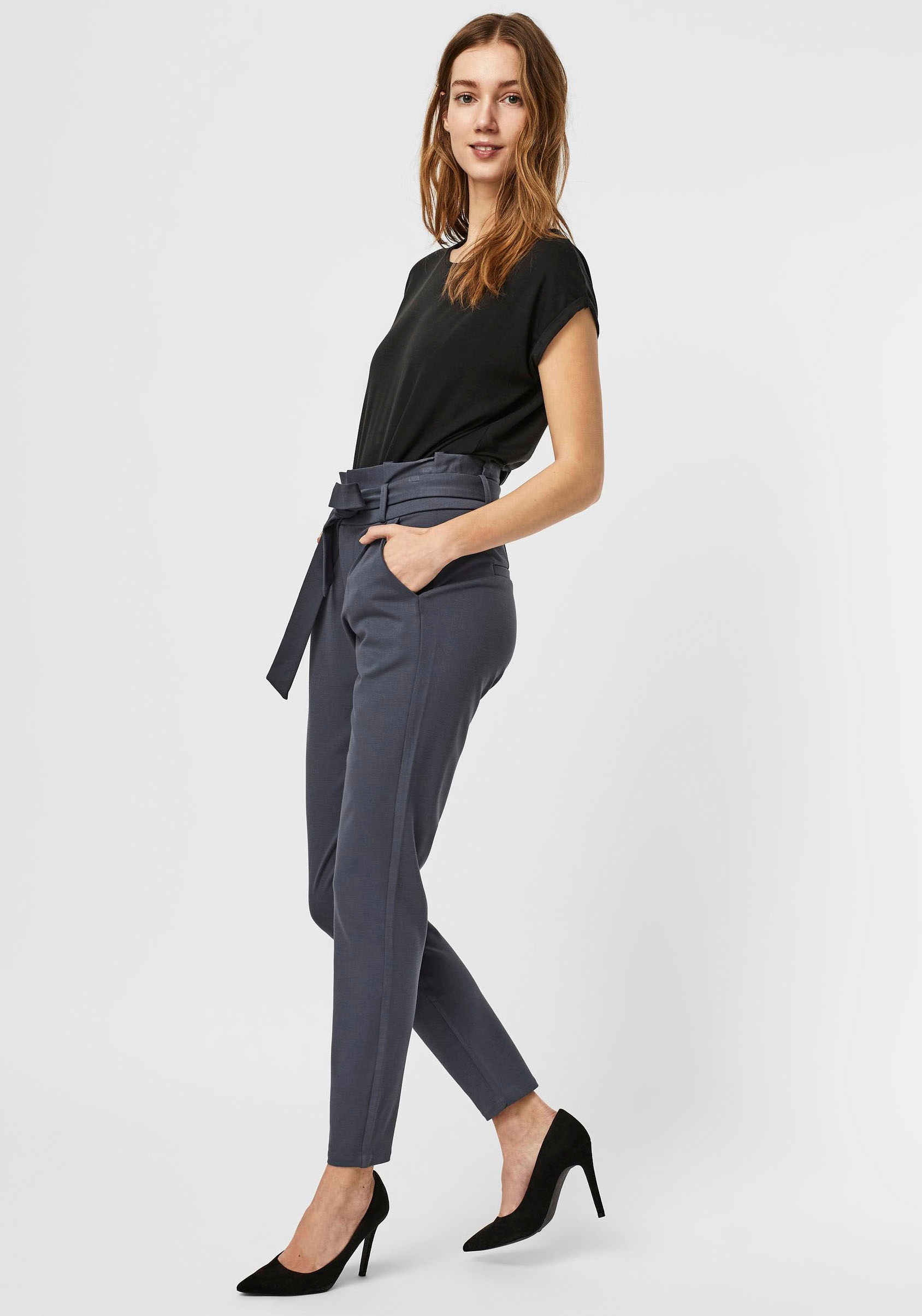 Vero Moda Pantalon paperbag »VMEVA HR LOOSE PAPERBAG PANT GA NOOS«  mélange de viscose