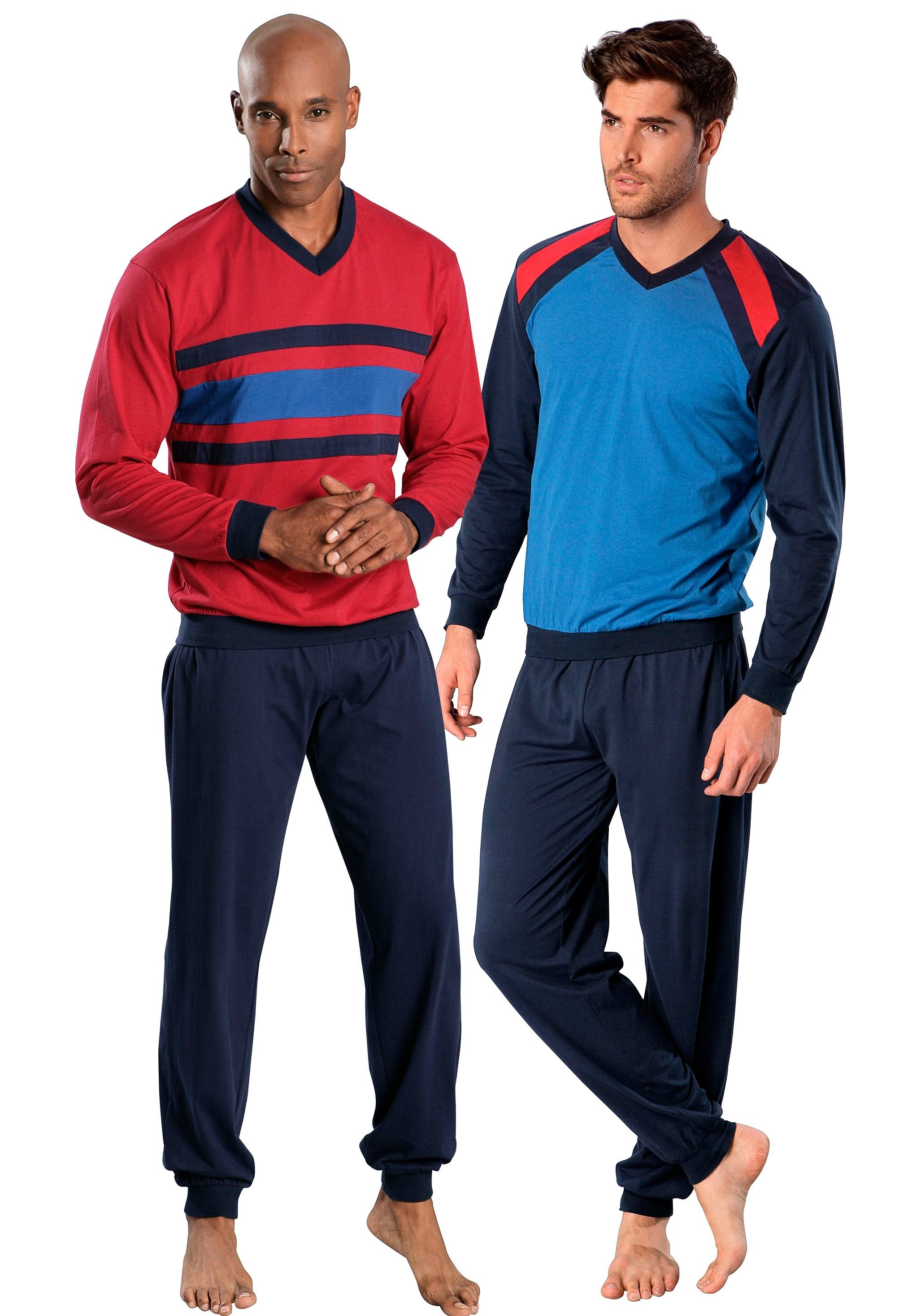 le jogger® Pyjama Packung, 2 Stück, 4 tlg. in langer Form