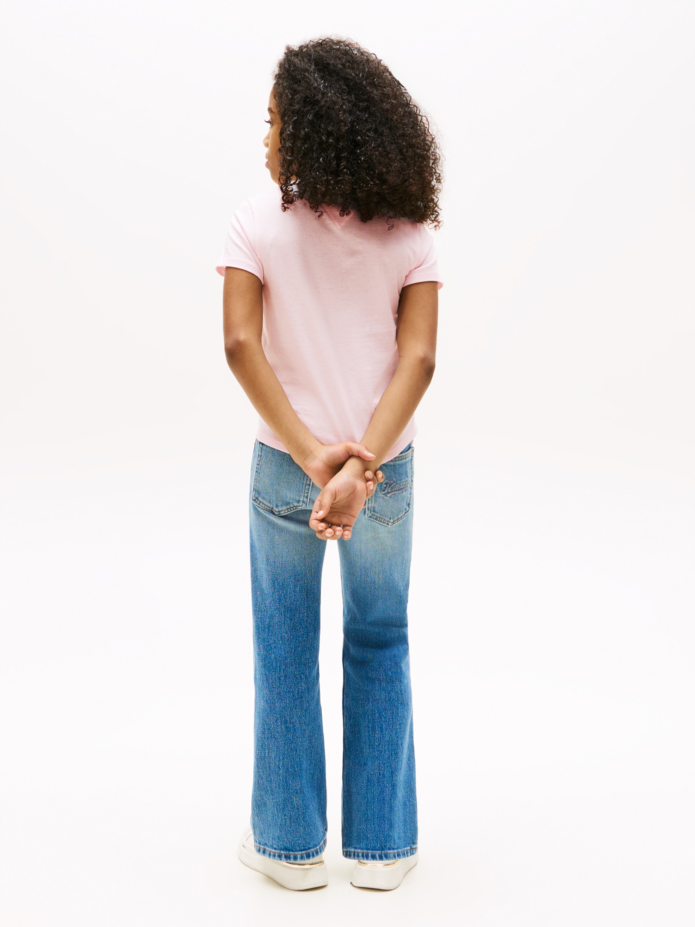 Tommy Hilfiger T-Shirt »TOMMY SCRIPT TEE SS« für Kinder bis 16 Jahre, glänzender Druck