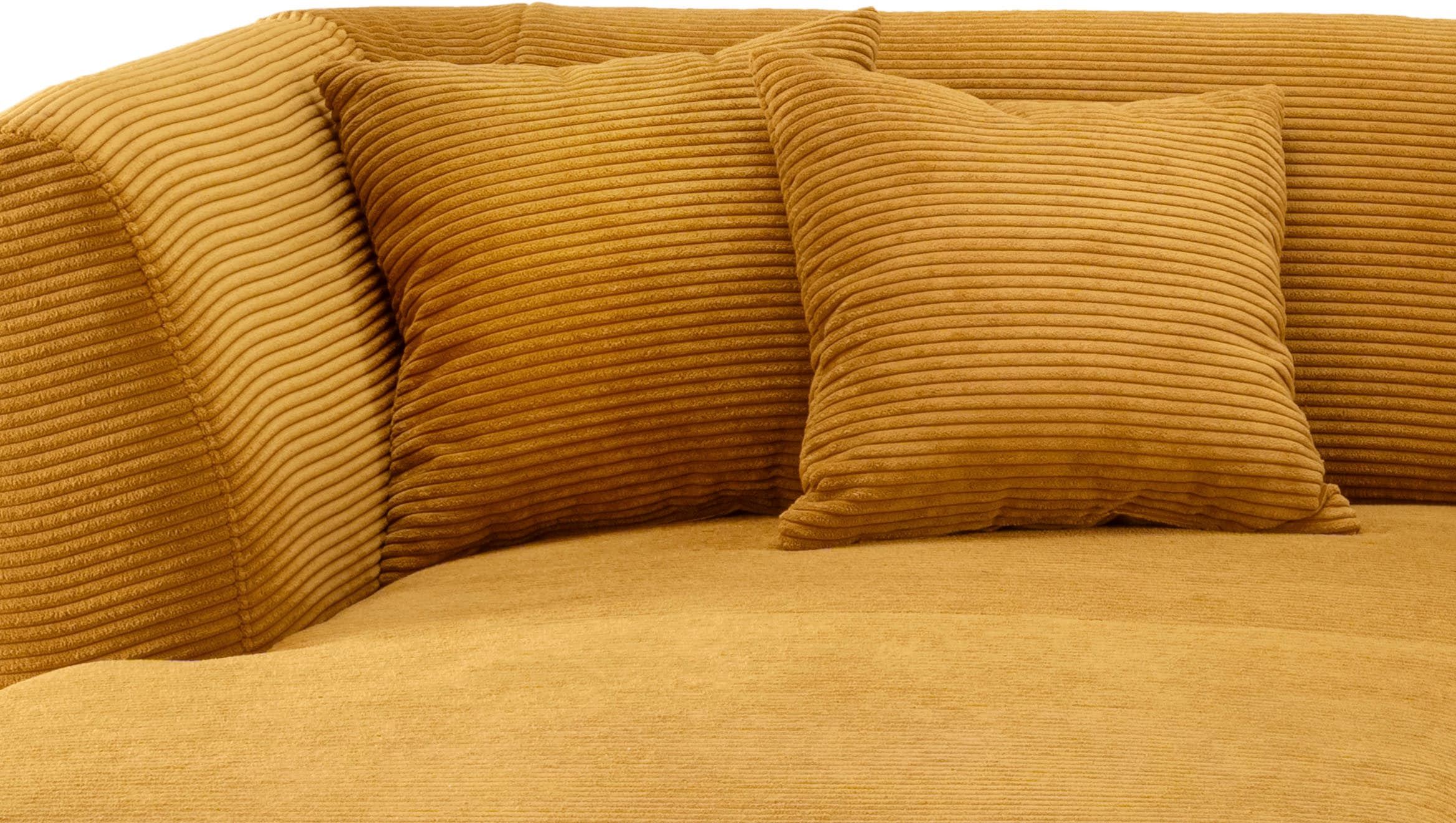 INOSIGN Ecksofa »Colori L-Form«, Holzfussfarbe wählbar, inkl. 4x Zierkissen