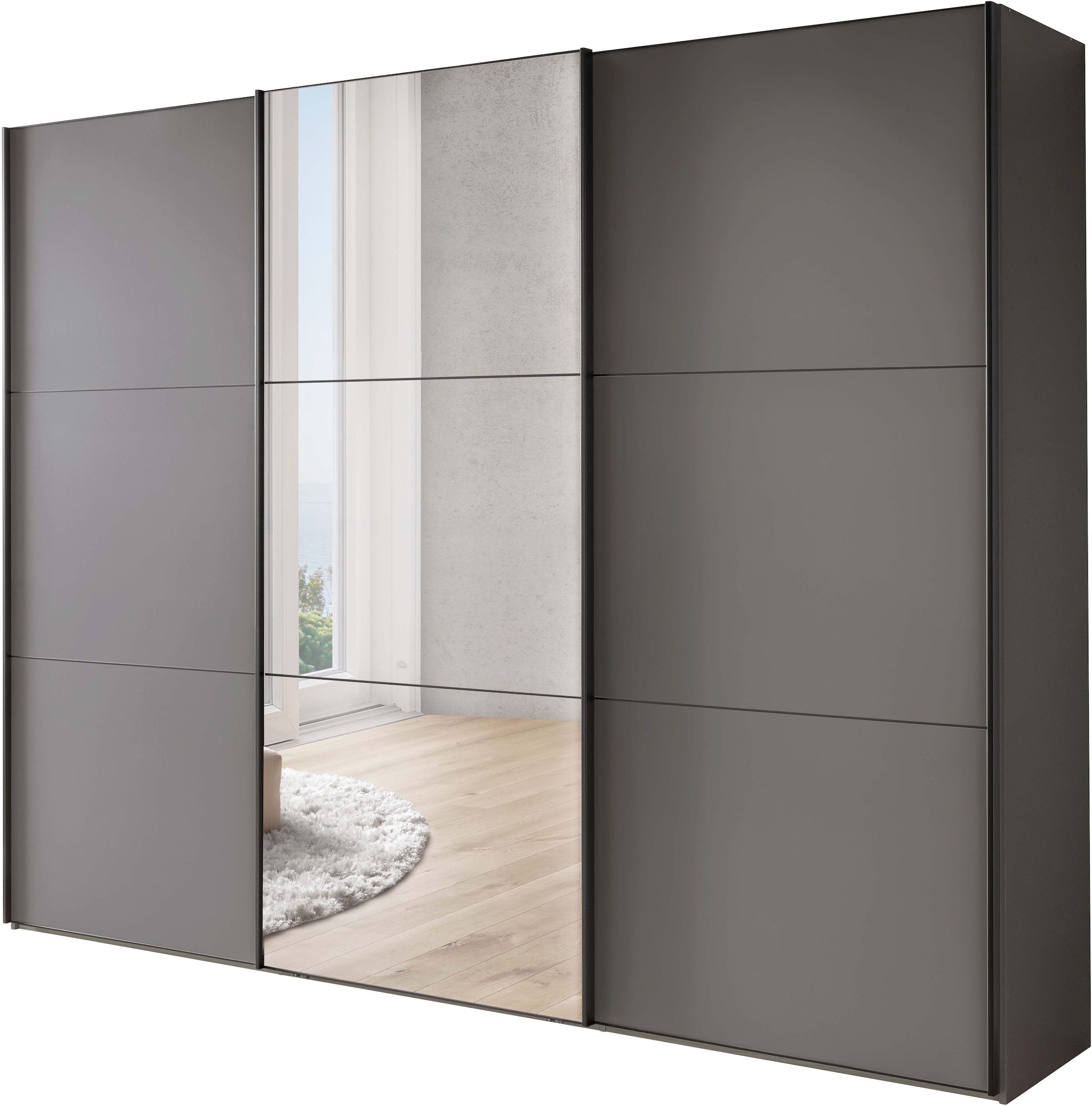 WIEMANN Schwebetürenschrank »Phoenix, Made in Germany, modernes Design, Highlight, Blickfang« Viele Farbkombinationen, in 4 Breiten und in 2 Höhen erhältlich,  maximaler Staurraum, inkl.Einlegeböden, Wäscheböden u. Dämpfer