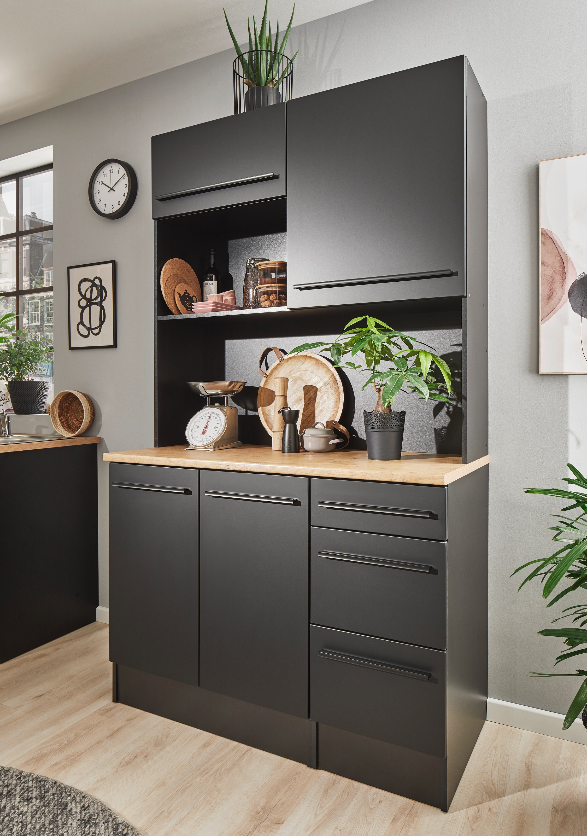 BASIC by Balculina Buffet »Jazz« 1 cuis tlg. Largeur 120cm, portes, tiroirs, compartiment ouvert