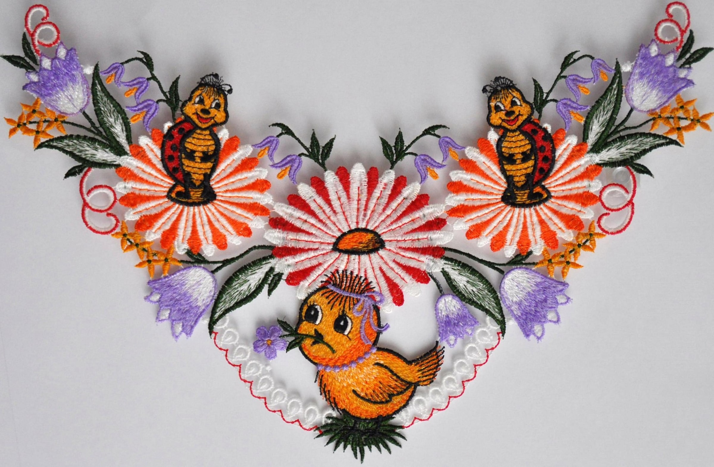 Image of Stickereien Plauen Fensterbild "Fensterbild Ostergirlande" Echte Plauener Spitze