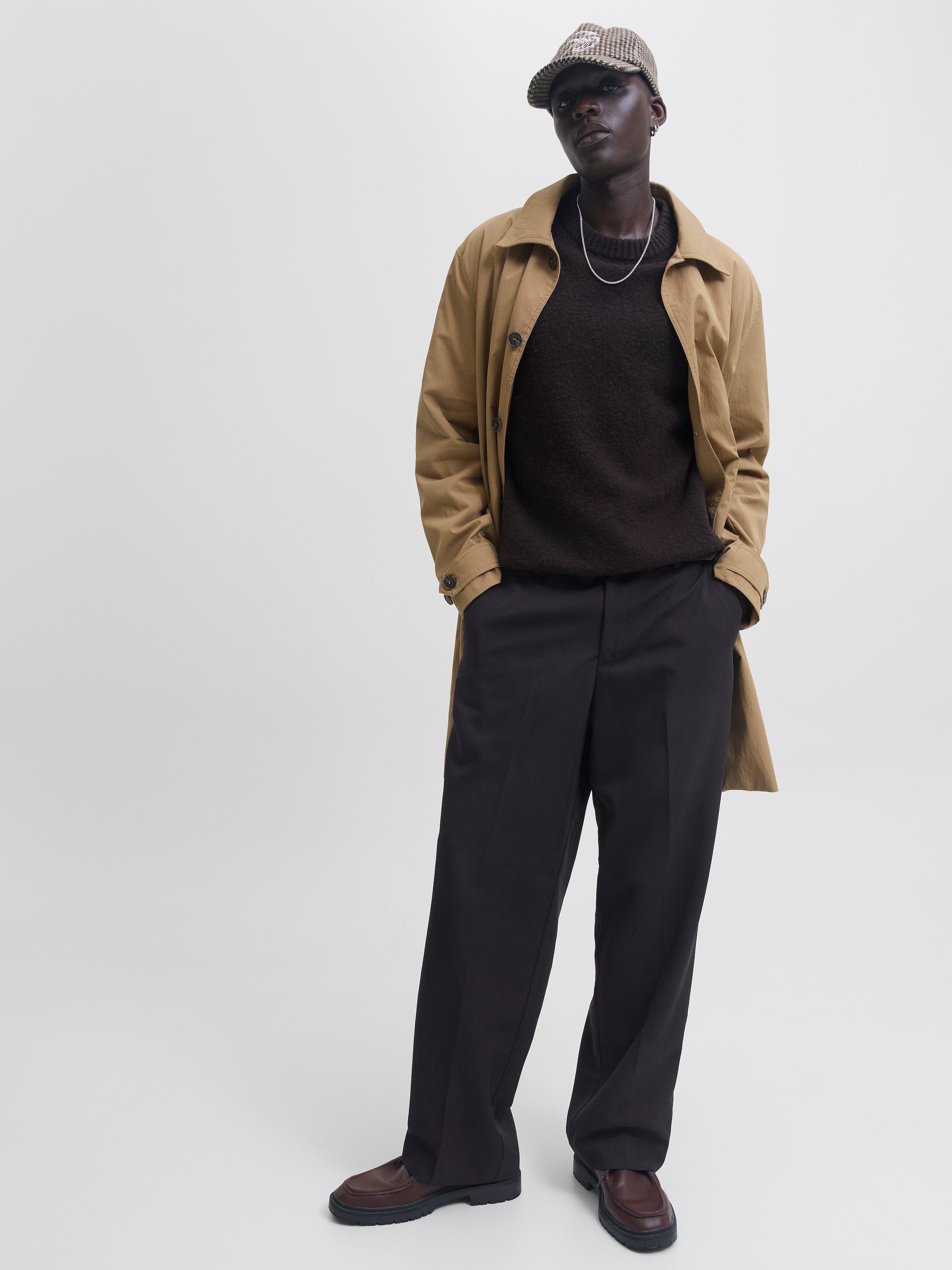 Jack & Jones Anzughose »JPSTBILL TOBY CHINO NOOS«  Materialmix, weit geschnitten, niedrige Taille