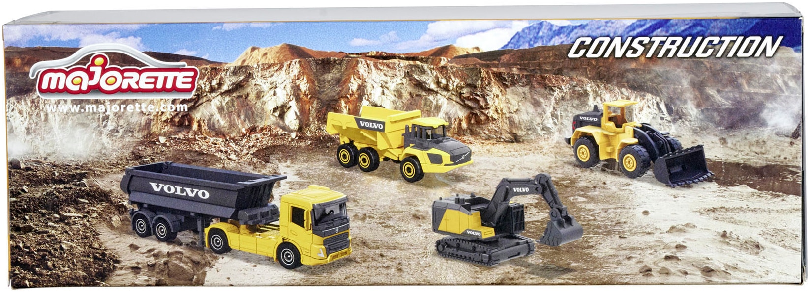 majORETTE Spielzeug-LKW »Volvo Fahrzeuge-Set - Baustellenfahrzeuge 4er« aus Metall