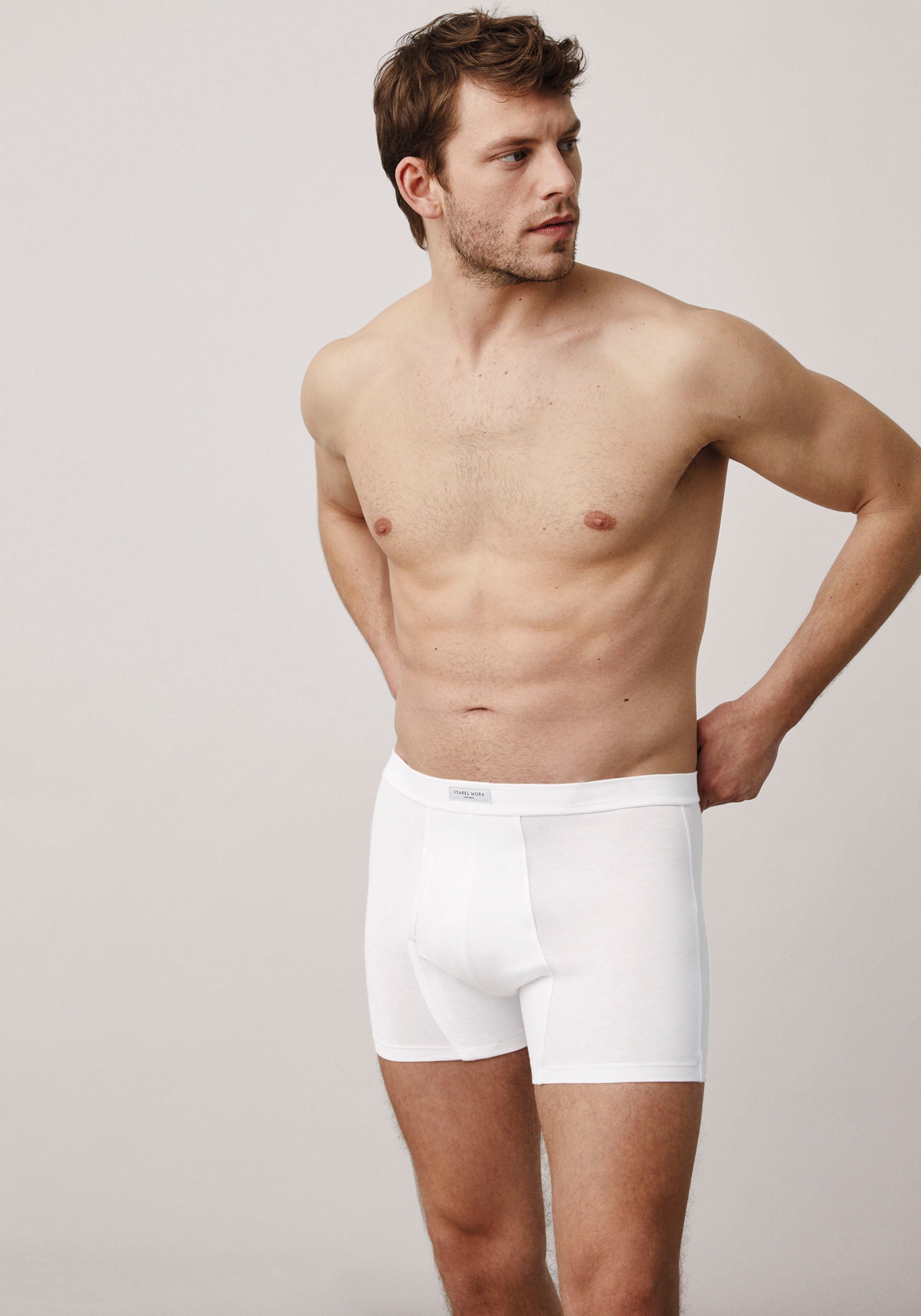 YSABEL MORA Boxershorts »BASIC COLLECTION COTTON«, (3er Pack), mit praktischem Eingriff im Schritt