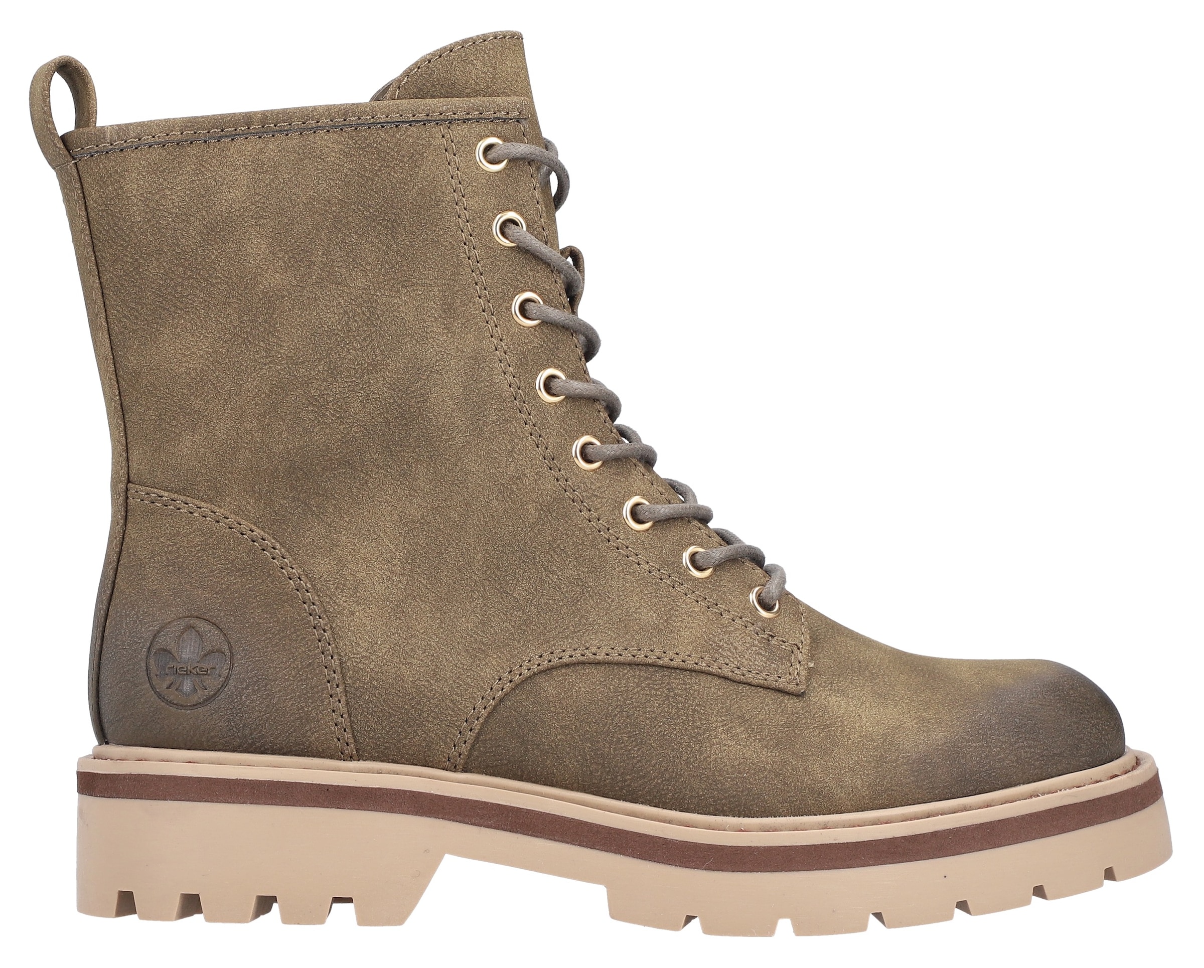 Rieker Schnürboots  Schnürstiefelette, Boots, Blockabsatz, mit Profilsohle
