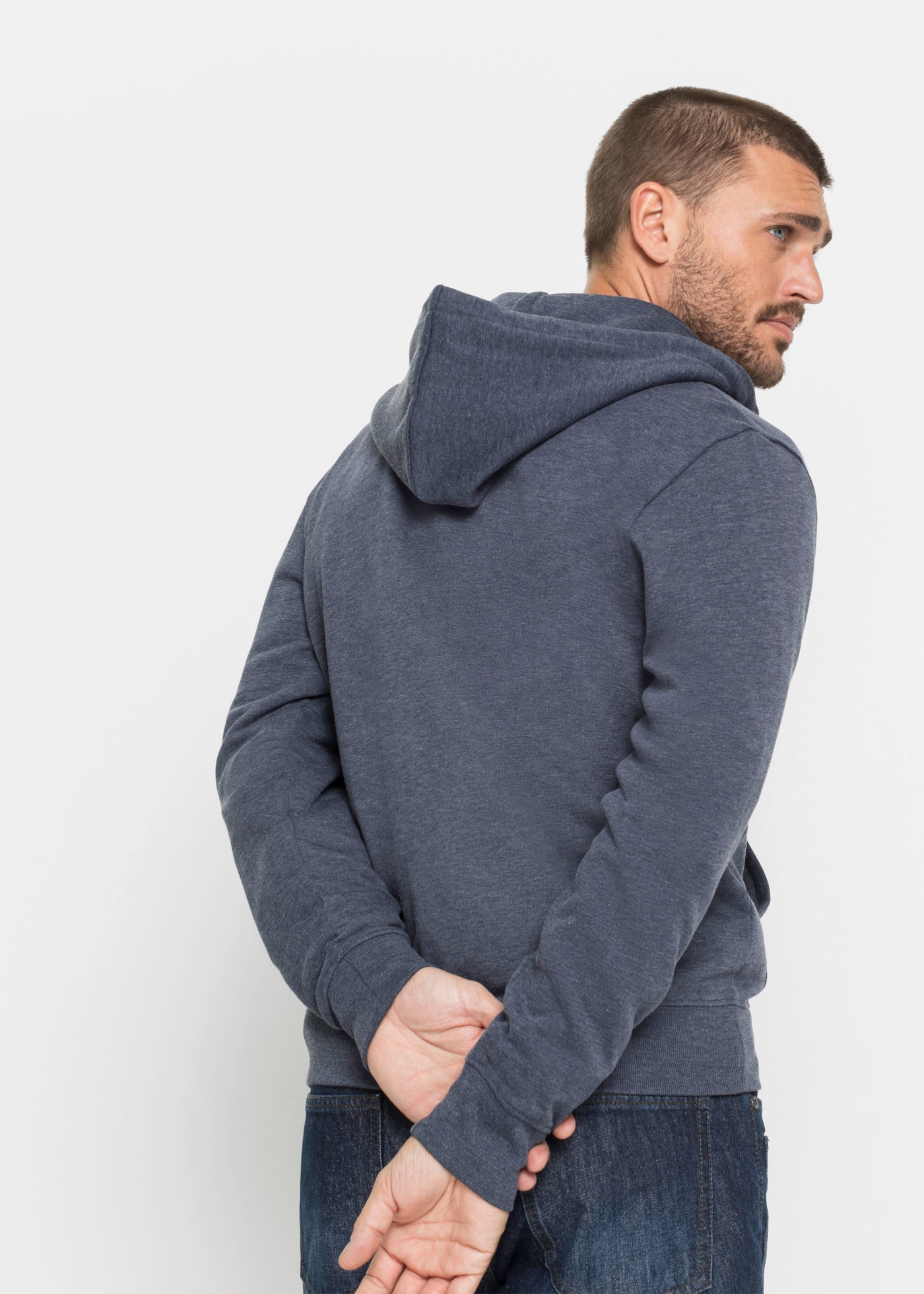 bonprix Kapuzensweatjacke innen weich angeraut, Regular Fit, mit 2 Taschen