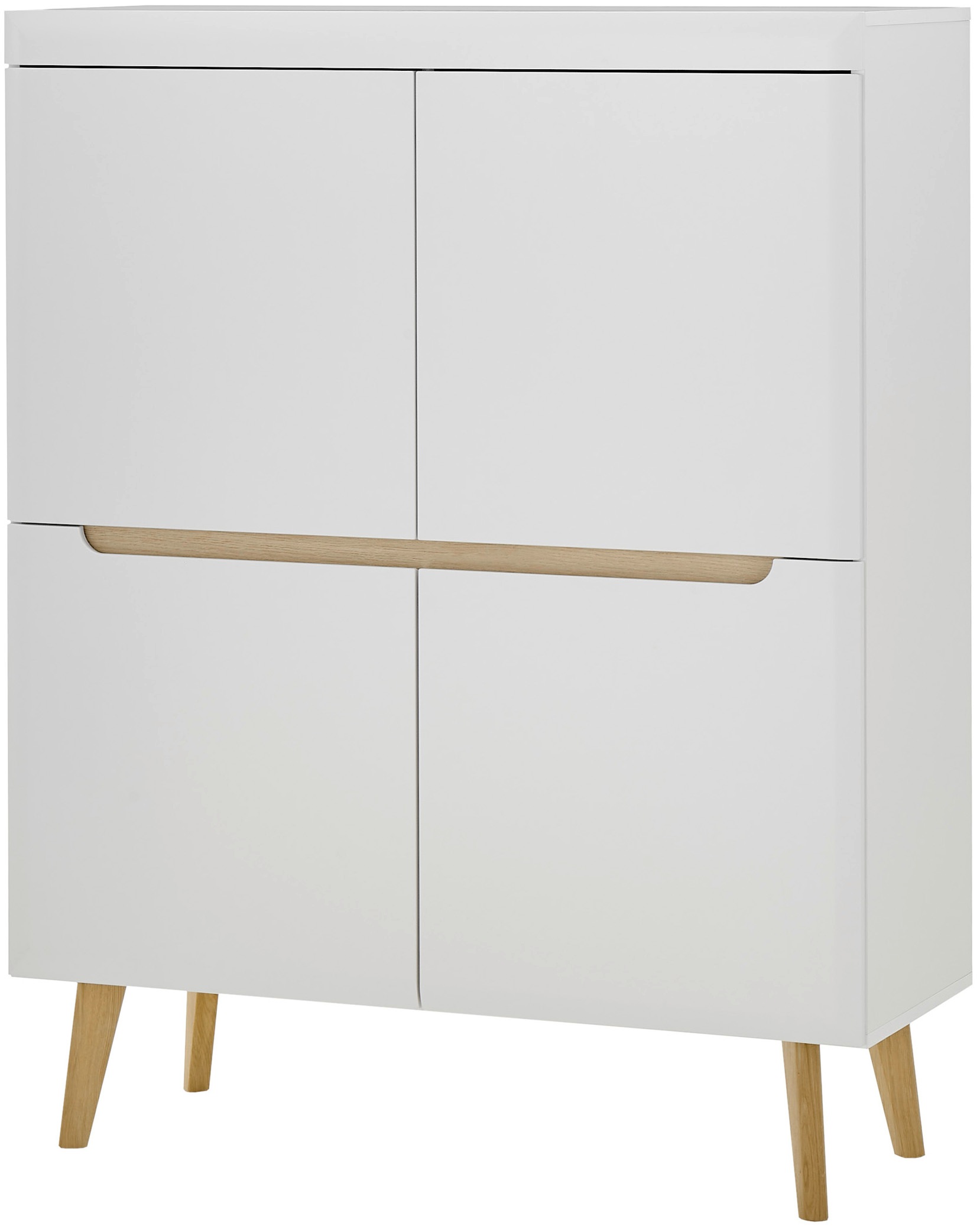 Home affaire Highboard "Torge, Kommode, Schrank, Sideboard, Anrichte, Mehrzweckschrank" 1 Stk. tlg. abgeschrägte Füsse, drei Farben, Scandi Design, 107 cm breit