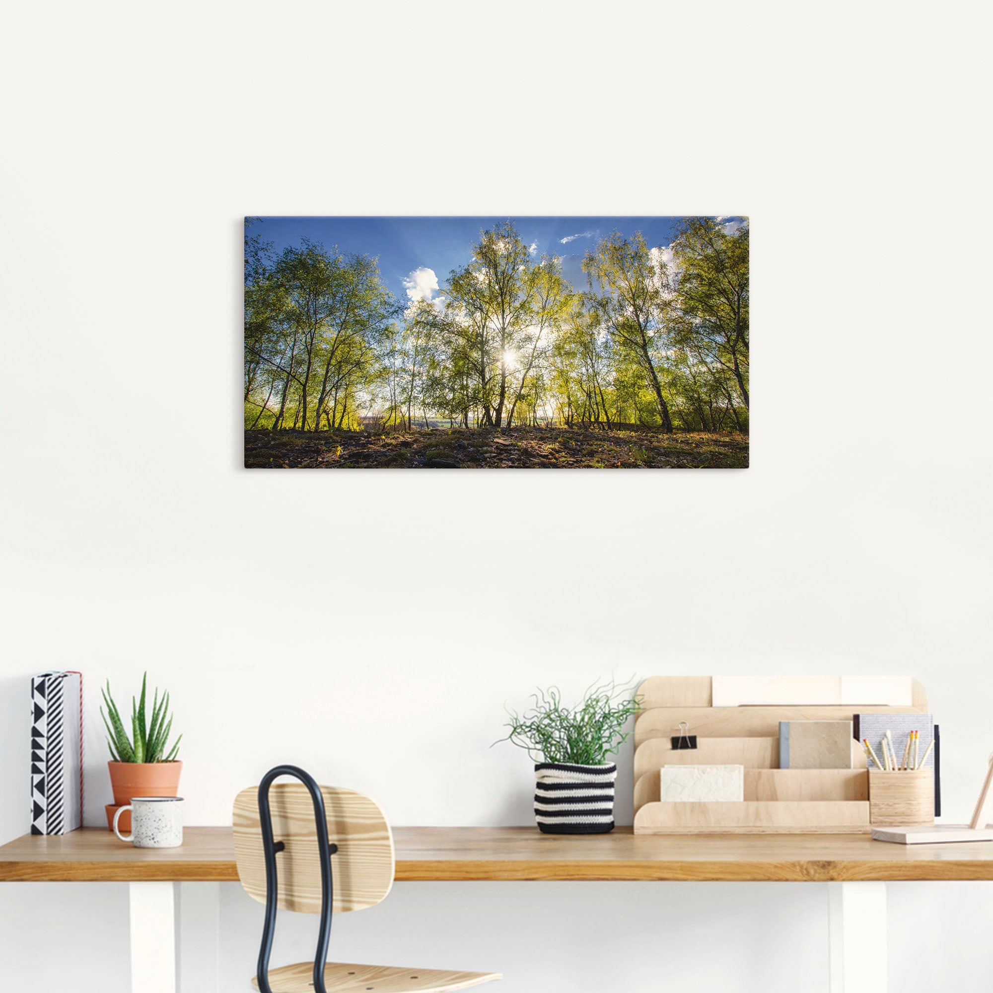 Artland Leinwandbild »Frühlingssonne« Wald 1 Stk. tlg. auf Holzrahmen gespannt