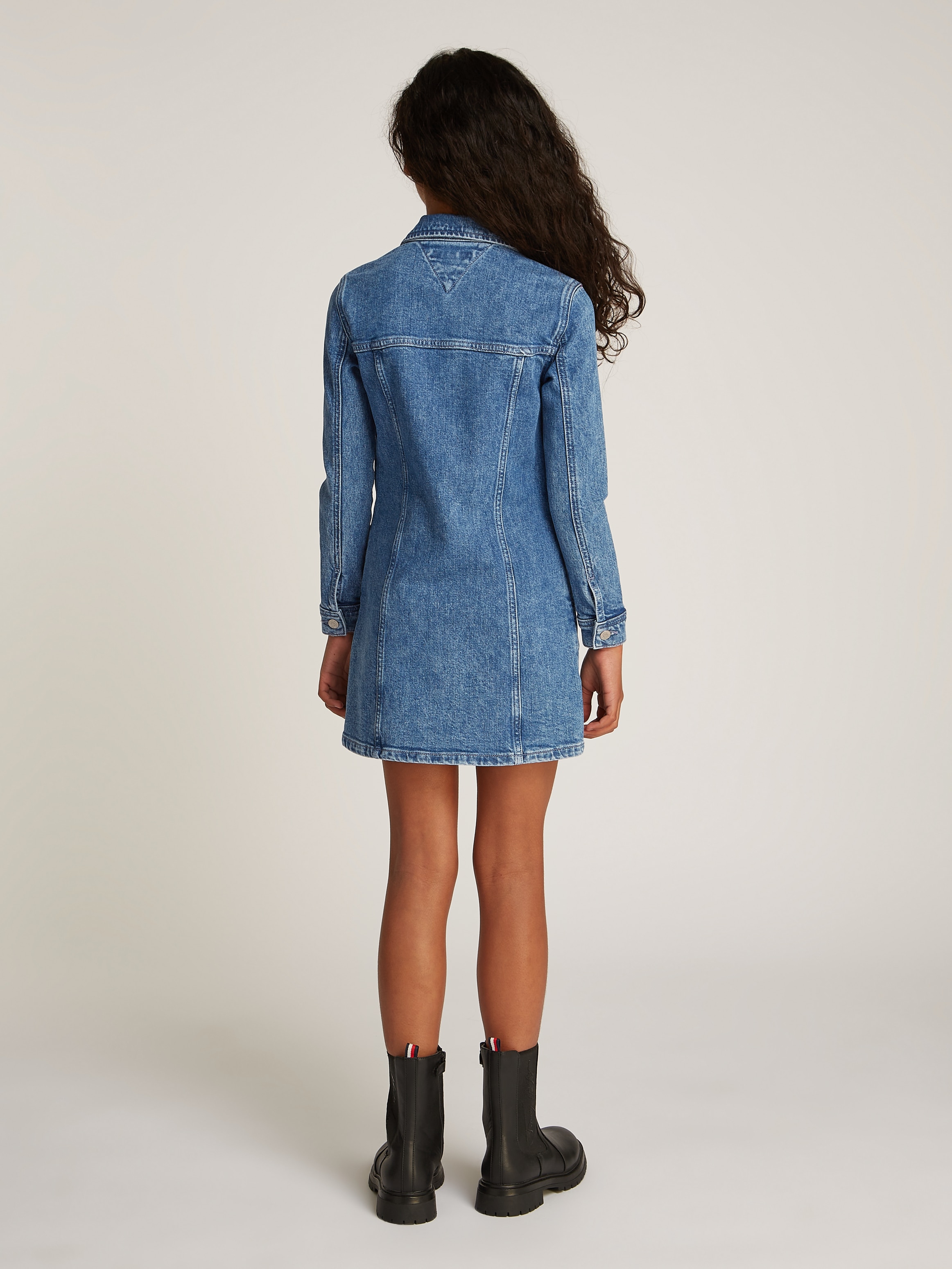 Tommy Hilfiger Jeanskleid »DENIM DRESS LS«, mit Brusttaschen, in blauer Waschung