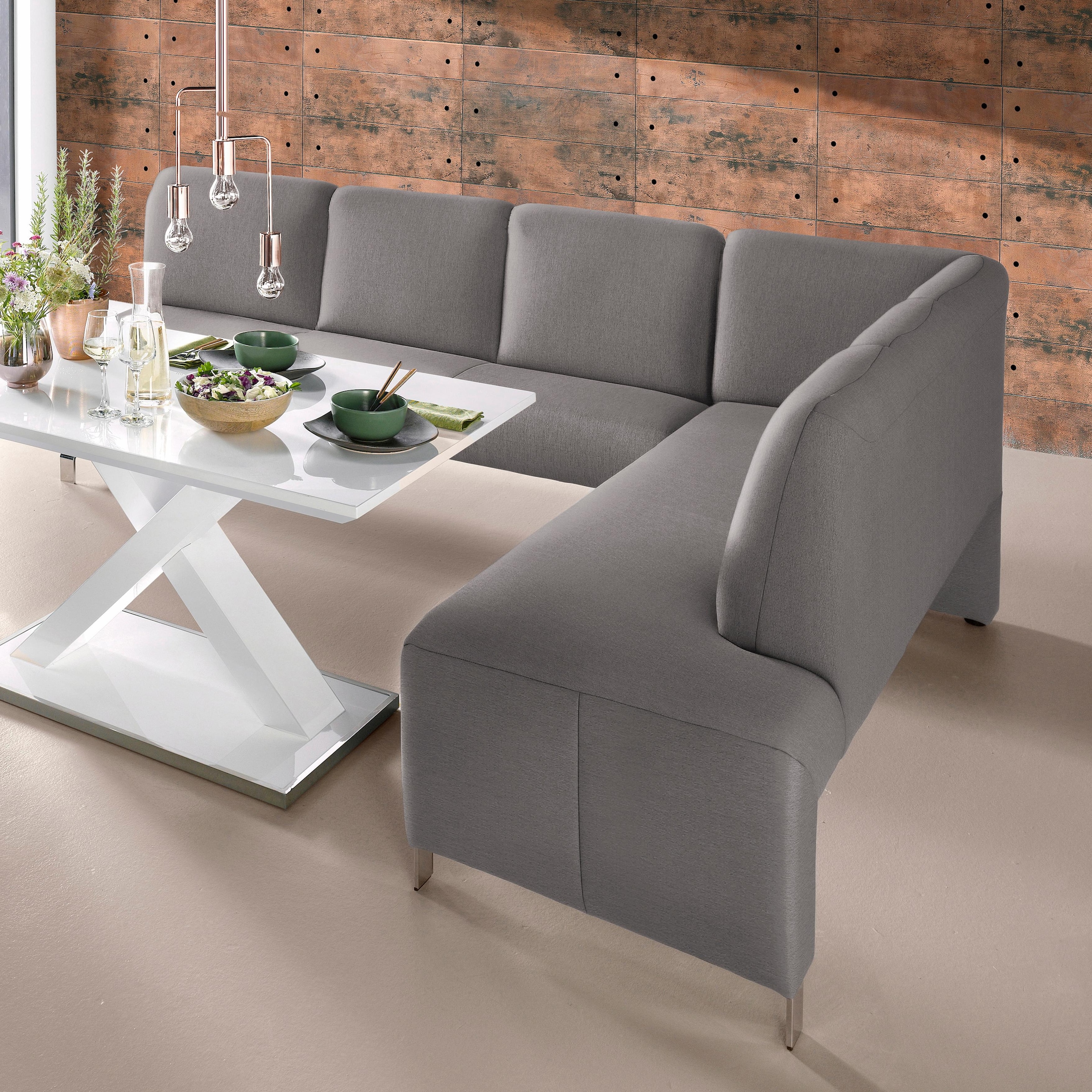 Image of exxpo - sofa fashion Eckbank "Intenso, modern, 263/198 cm (B/T)" hohe Bodenfreiheit, frei im Raum stellbar, hoher Sitzkomfort