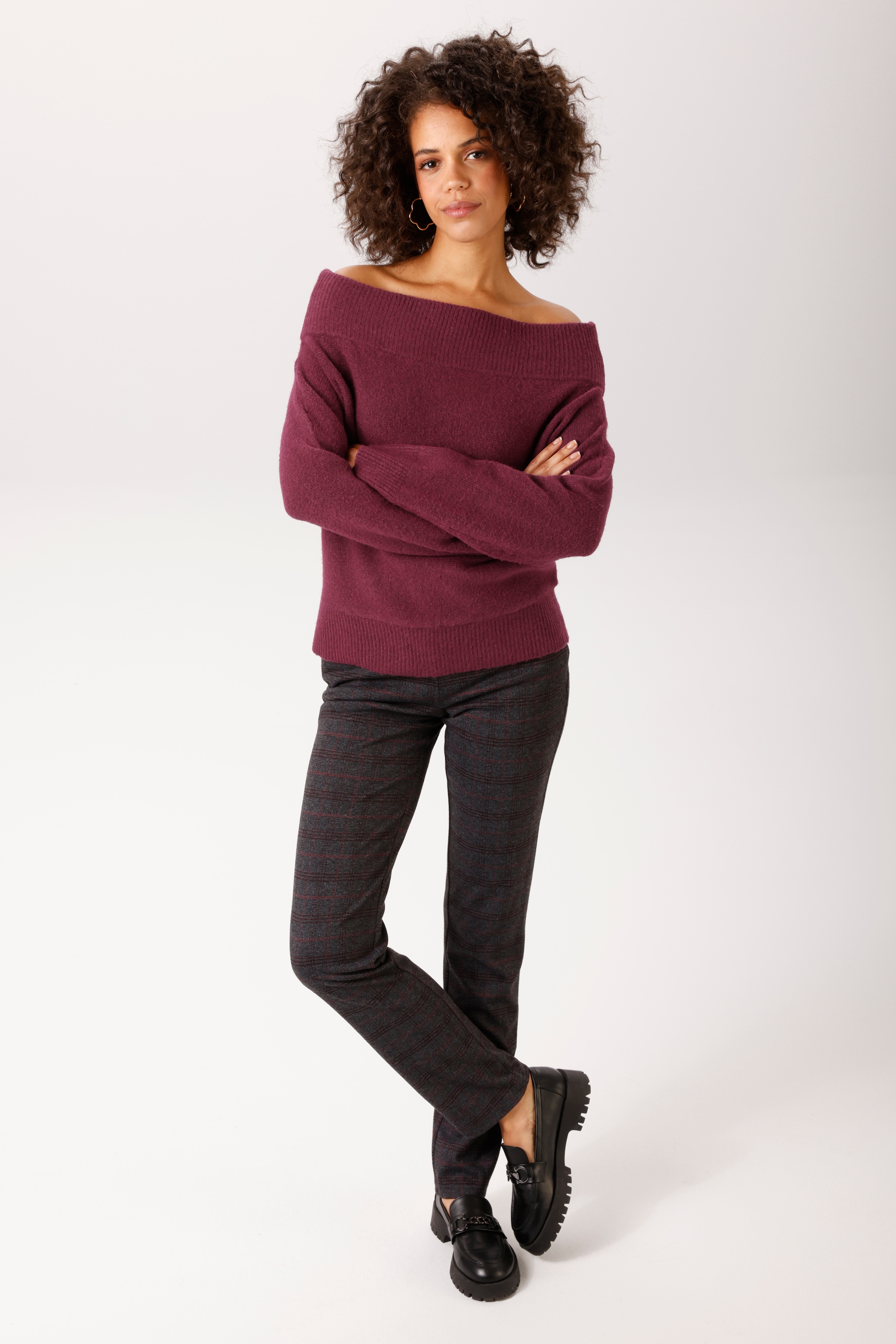 Aniston CASUAL Pull en tricot avec encolure Carmen - NOUVELLE COLLECTION