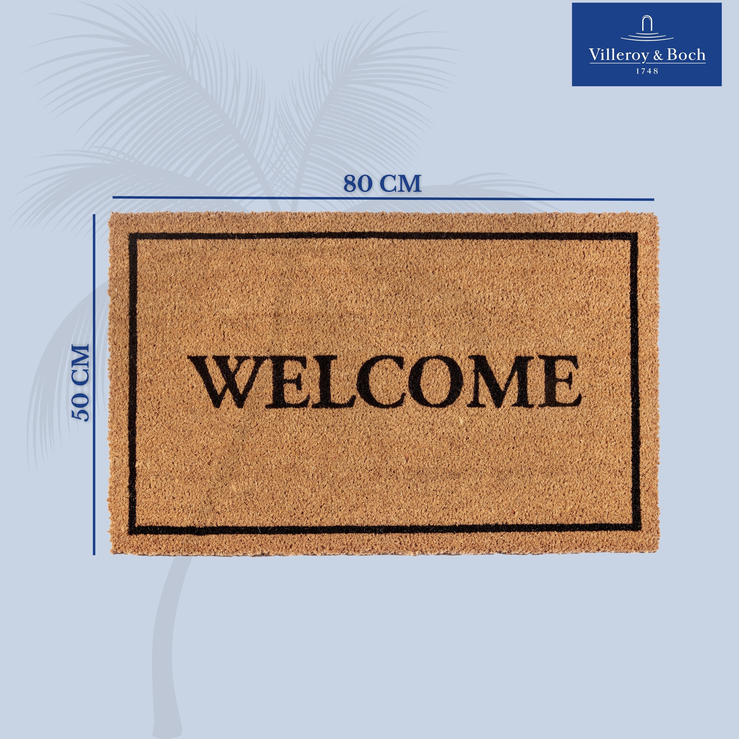 Villeroy & Boch Fussmatte »Caroline Welcome, Türmatte«, rechteckig, 23 mm Höhe, Robust, Innen, Aussen, Schmutzabtreter, Wetterfest, Natur, Kokos