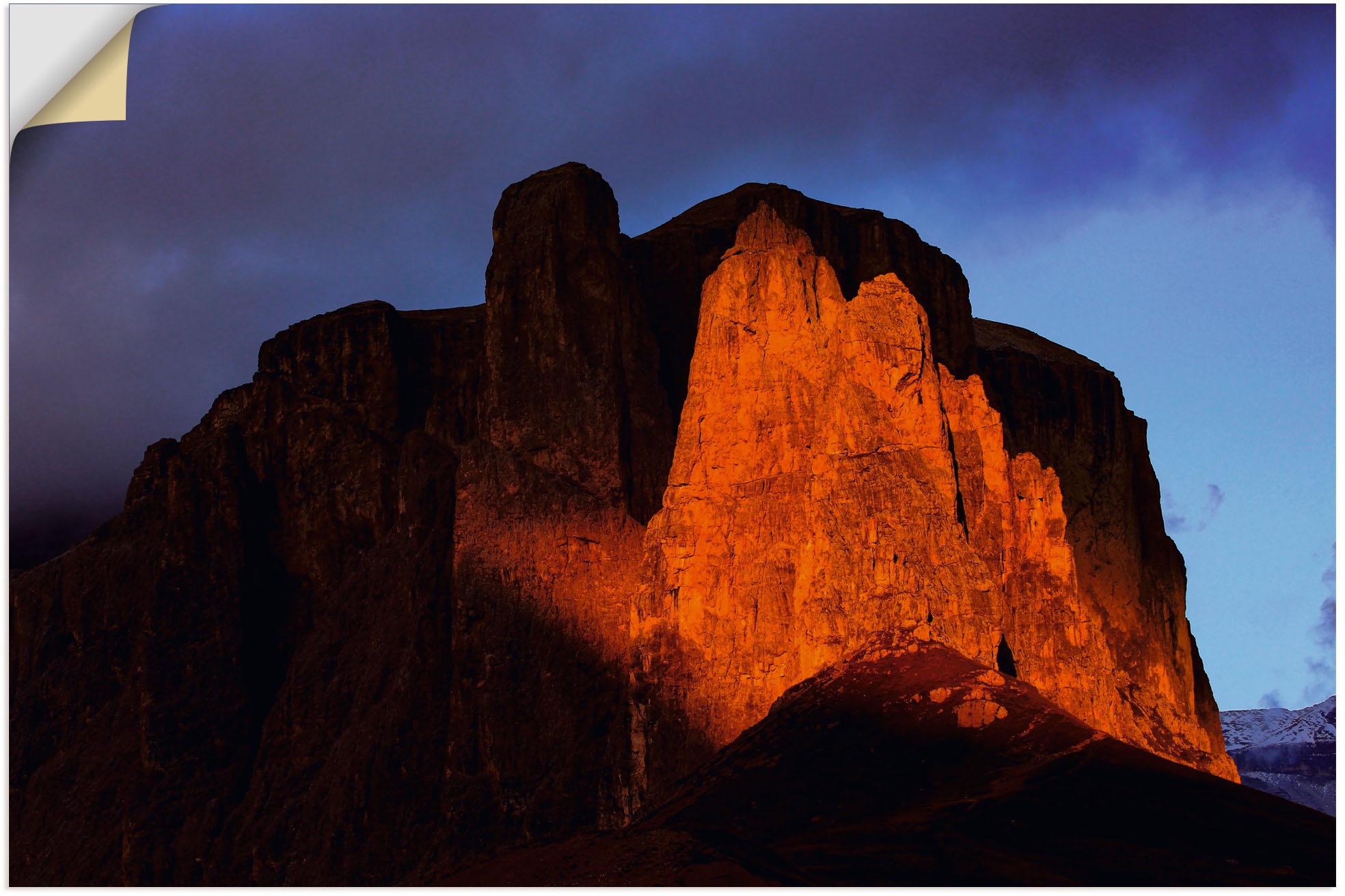 Image of Artland Wandbild »Farbenspiel am Abend in den Dolomiten«, (1 Stück), in vielen Grössen & Produktarten - Alubild / Outdoorbild für den Aussenbereich, Leinwandbild, Poster, Wandaufkleber / Wandtattoo auch für Badezimmer geeignet bei Ackermann Versand Schwei