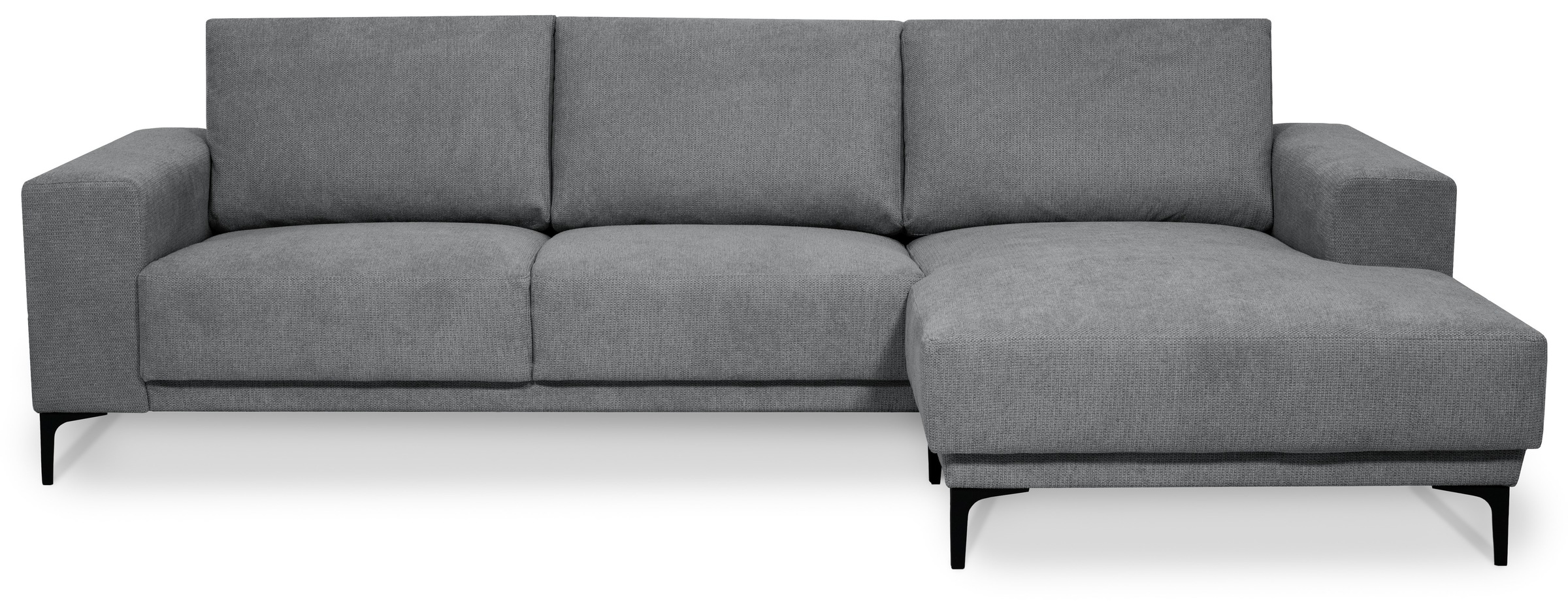 Places of Style Ecksofa »Xander, L-Form,«, Breite 280 cm, Soft-Touch Chenille, schwarze Metallfüssen