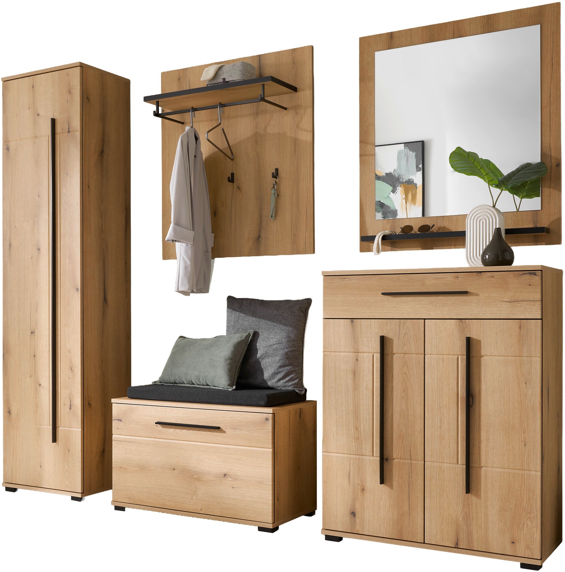 Image of Home affaire Garderoben-Set "Cantara, moderne Garderobe, Komplettset mit viel Stauraum" Komplett-Set, 5 Stk. tlg.