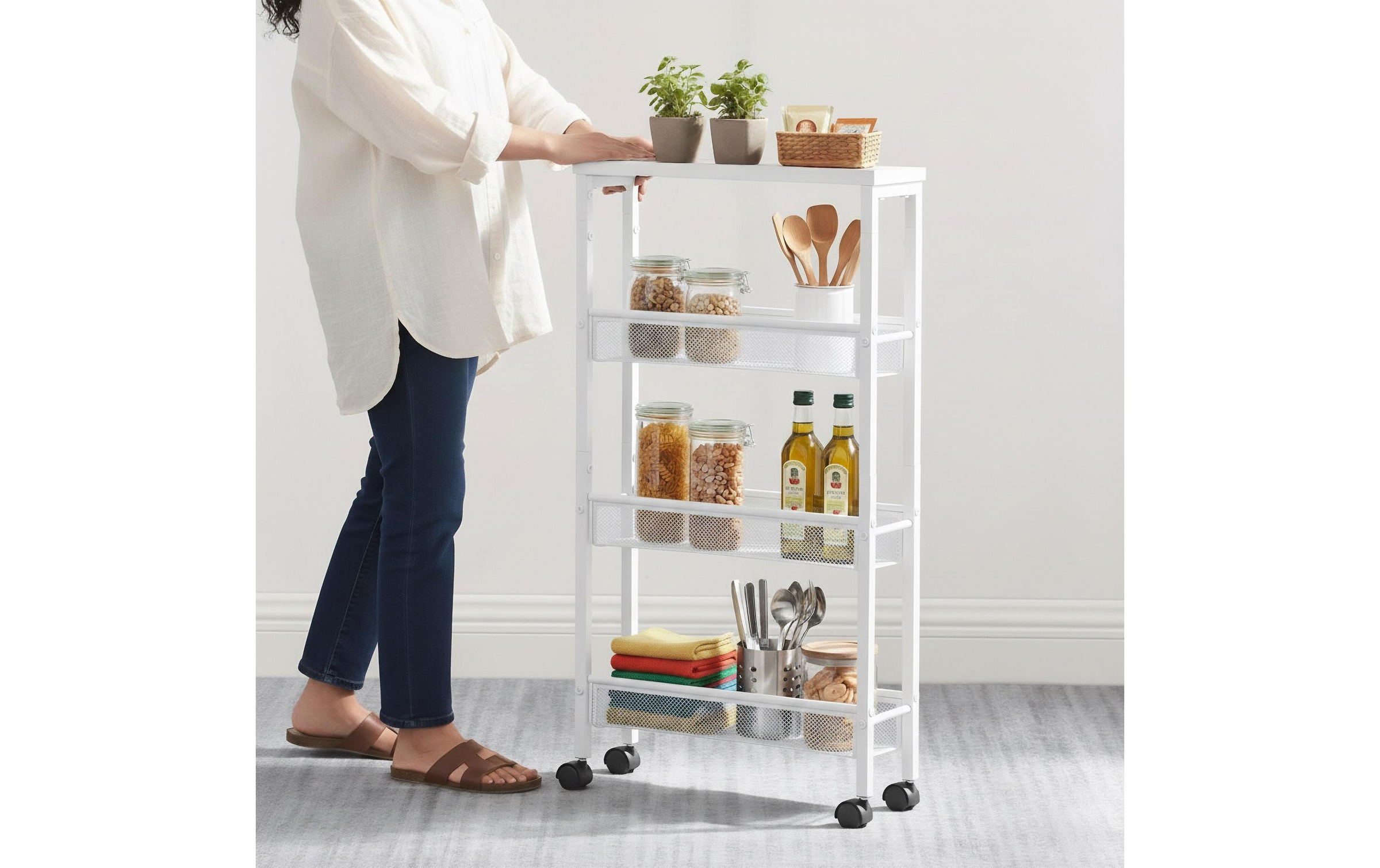 relaxdays Küchenwagen »77 x 13 x 45.5 cm«