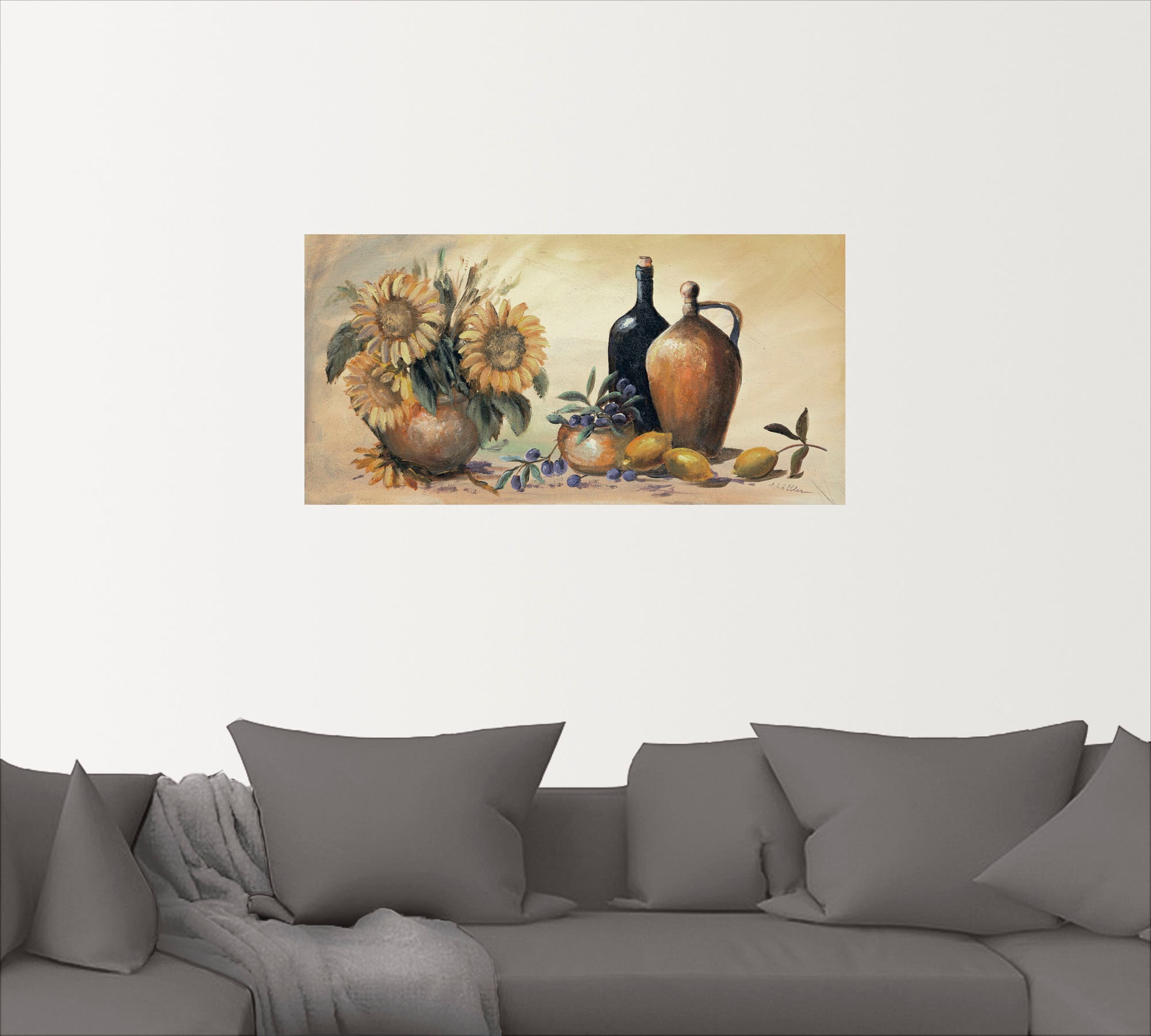 Artland Wandbild »Stillleben mit Sonnenblumen«, Vasen & Töpfe, (1 St.), als Leinwandbild, Poster, Wandaufkleber in verschied. Grössen