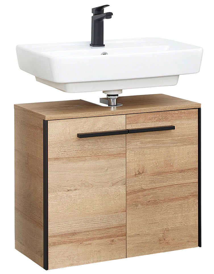 Saphir Ensemble de meubles de salle de bain »Quickset 395 3-teilig, Waschbeckenunterschrank mit LED-Spiegelschrank« 4 cuis tlg.