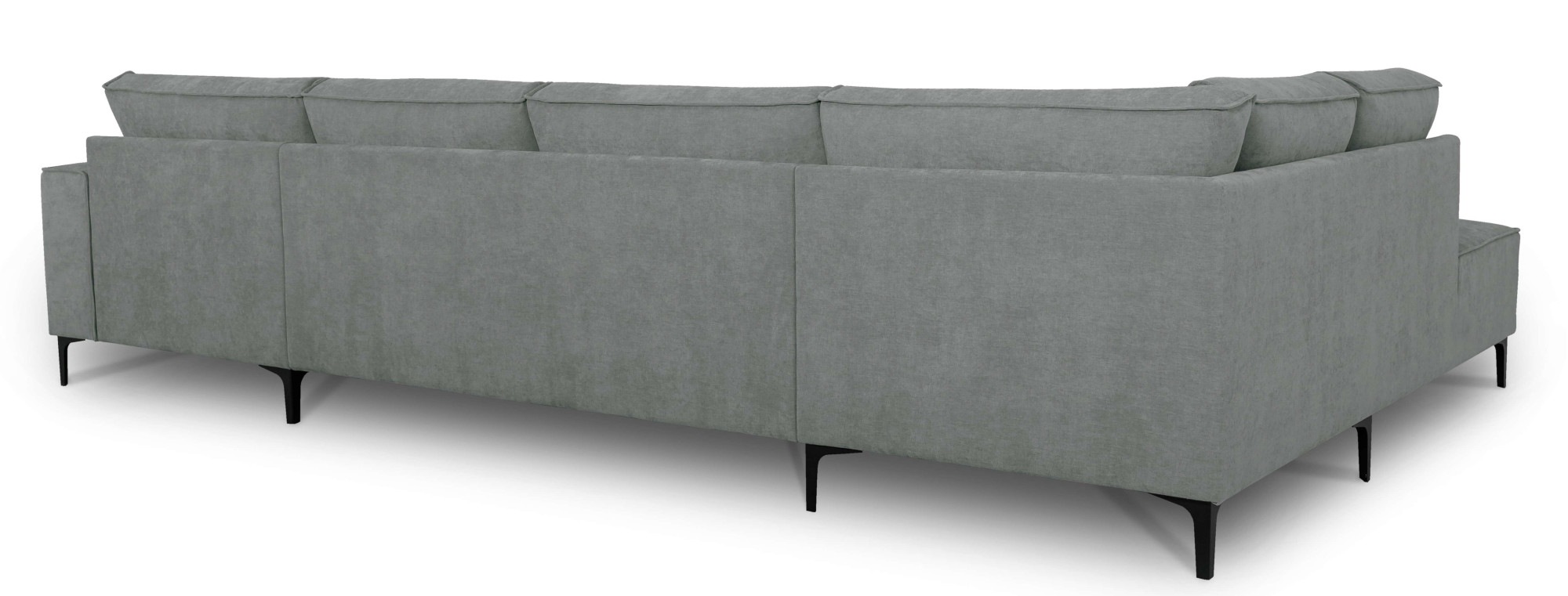 GOODproduct Wohnlandschaft »XXL Sofa Oland, Struktur, Flachgewebe, Luxus-Microfaser, Boucle« U-Form, 345 cm, Wellenunterfederung, Skandi-Design, Metallfüsse