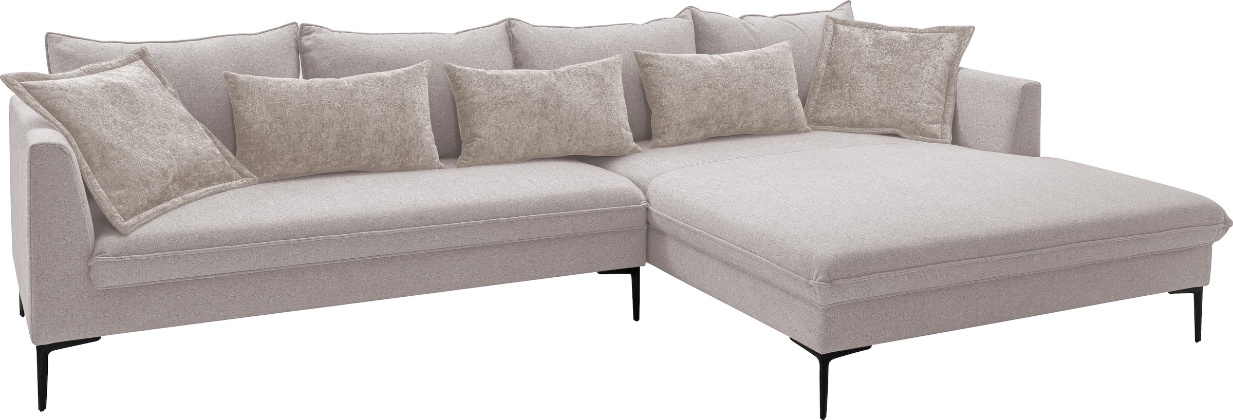 exxpo - sofa fashion Ecksofa »Piazza, elegant und edel, Designsofa mit tollem Sitzkomfort,«, (2 St.), Longchair Ecke in hochwertiger Verarbeitung, Stellmasse 321x187cm