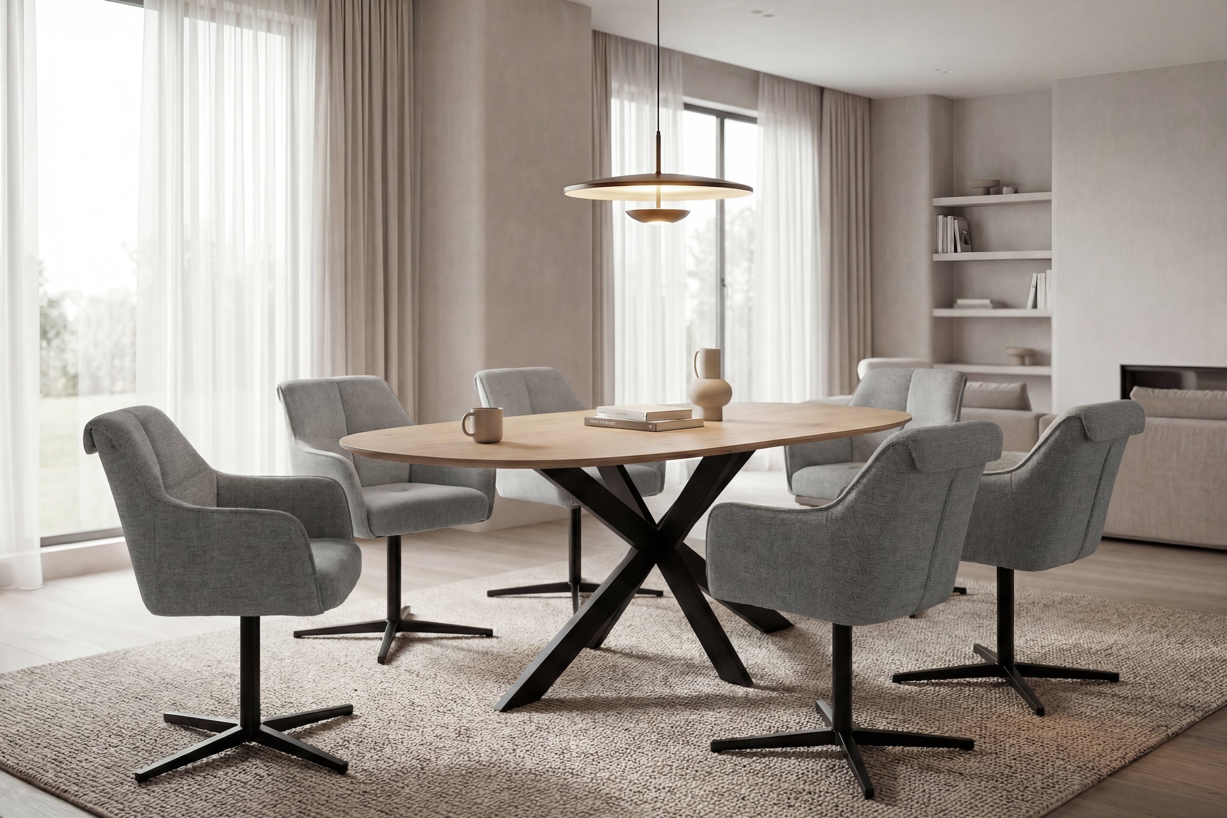 byLIVING Chaise de salle à manger »MEXICO« (Ensemble) 2 cuis360° drehbar, Taschenfederkern, Doppelte Aufpolsterung im Rücken