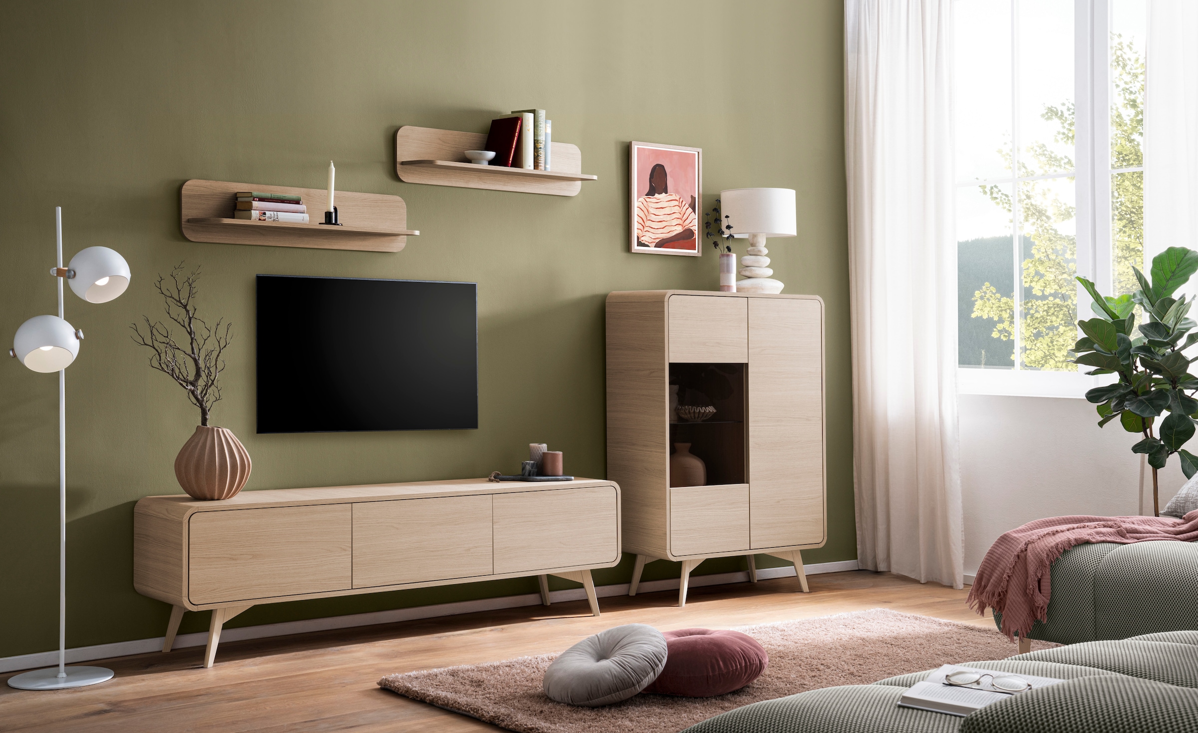Home affaire Meuble mural »Torsby, moderne Anbauwand, Komplettset im Scandi-Stil« Set, 4 cuis tlg.