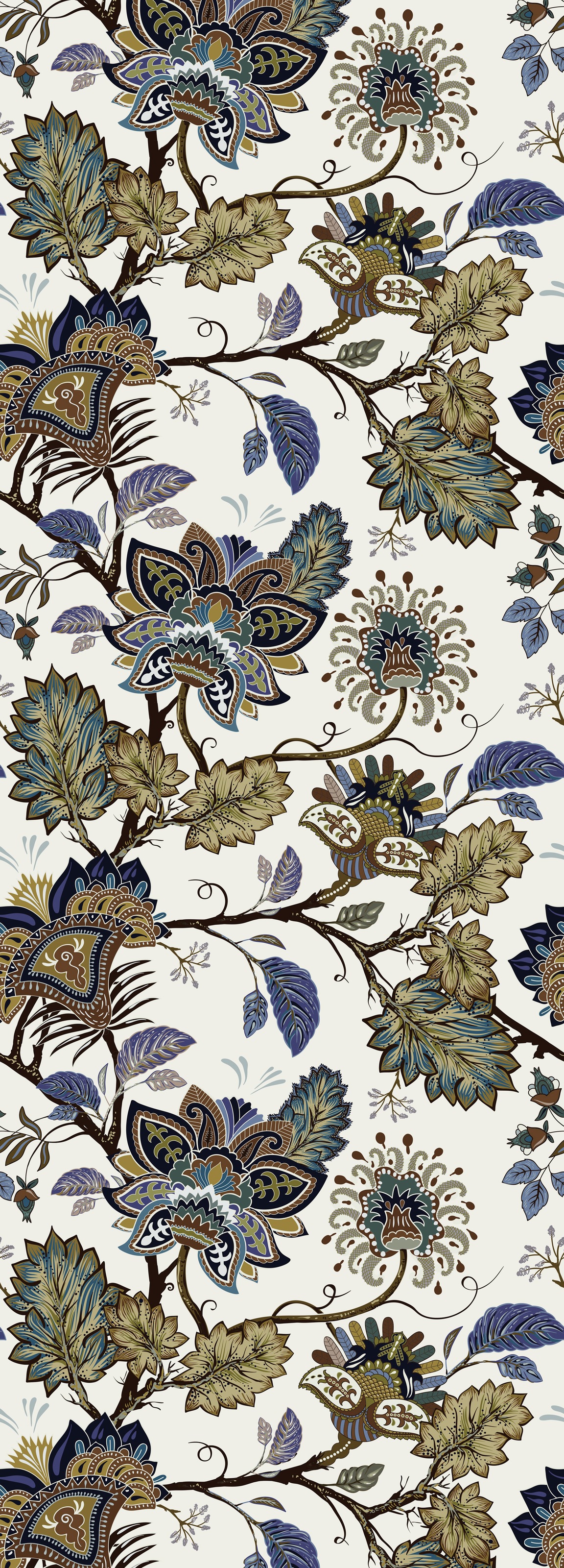 Image of queence Vinyltapete "Alma" Motiv bedruckt botanisch floral gemustert natürlich glatt 90x250cm, selbstklebend, kinderleichte Anbringung, Sticker