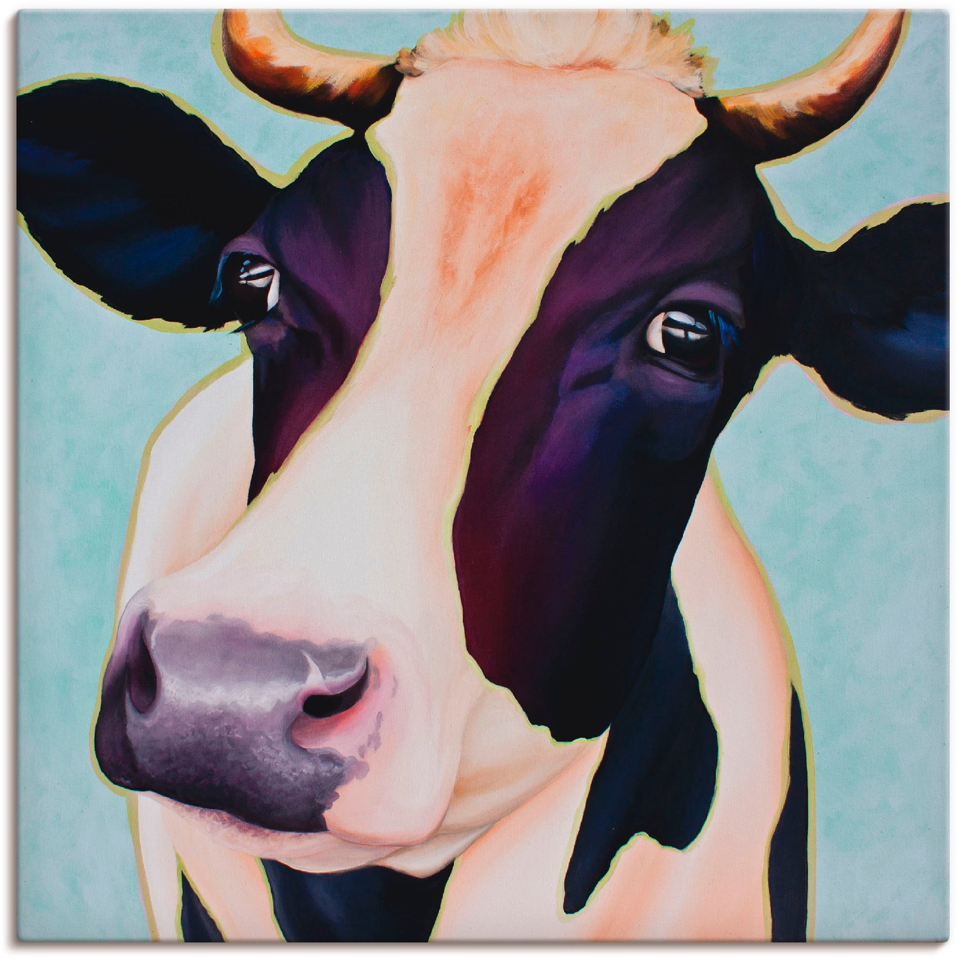 Image of Artland Wandbild »Kuh Chantal«, Haustiere, (1 St.), in vielen Grössen & Produktarten -Leinwandbild, Poster, Wandaufkleber / Wandtattoo auch für Badezimmer geeignet bei Ackermann Versand Schweiz