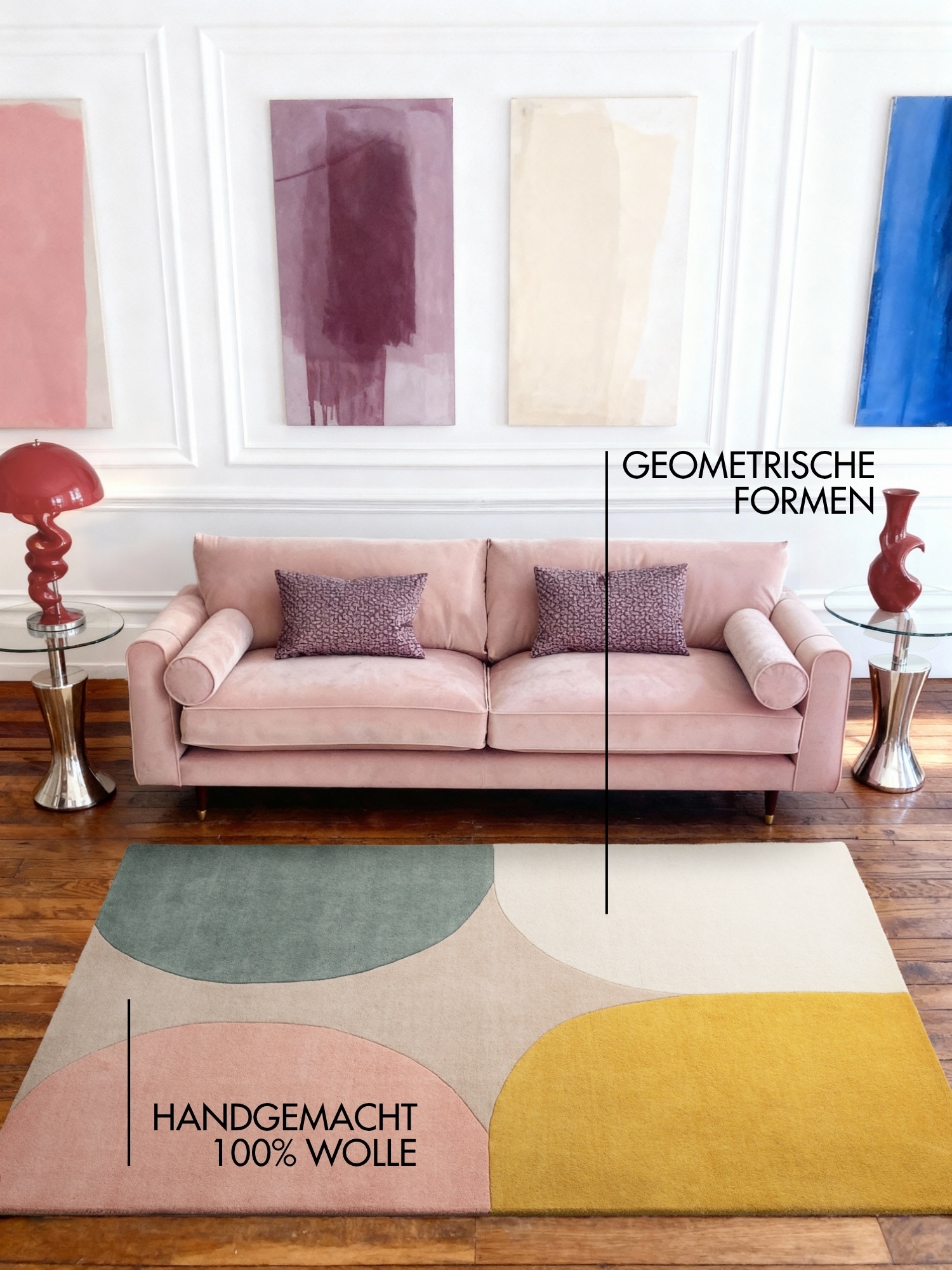 Ted Baker Tapis en laine »Cecil« Rectangulaire 17 mm Höhe Laine, tapis naturel, fait main, salon, chambre à coucher, coloré