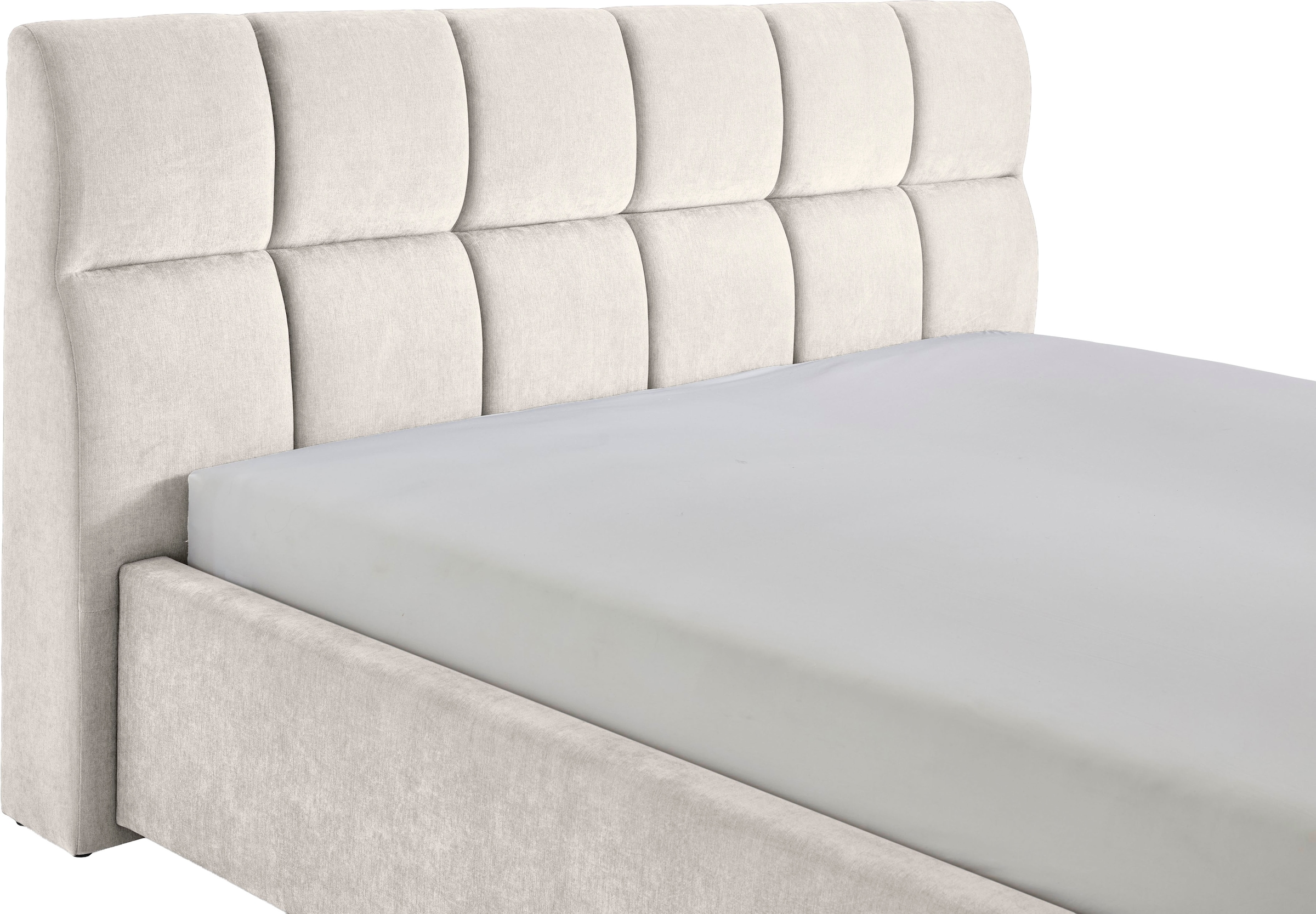 meise.möbel Polsterbett »Canyon, Breite 180cm, erhältlich in grau oder beige« inkl. Schubkasten im Fussteil - ideal als Hundebett nutzbar