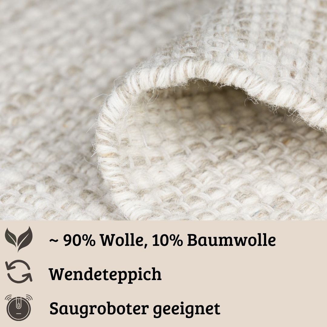 my home Wollteppich »Wolltraum Passion«, rechteckig, 10 mm Höhe, Wendeteppich, handgewebt, melierte Optik, reine Wolle, auch als Läufer