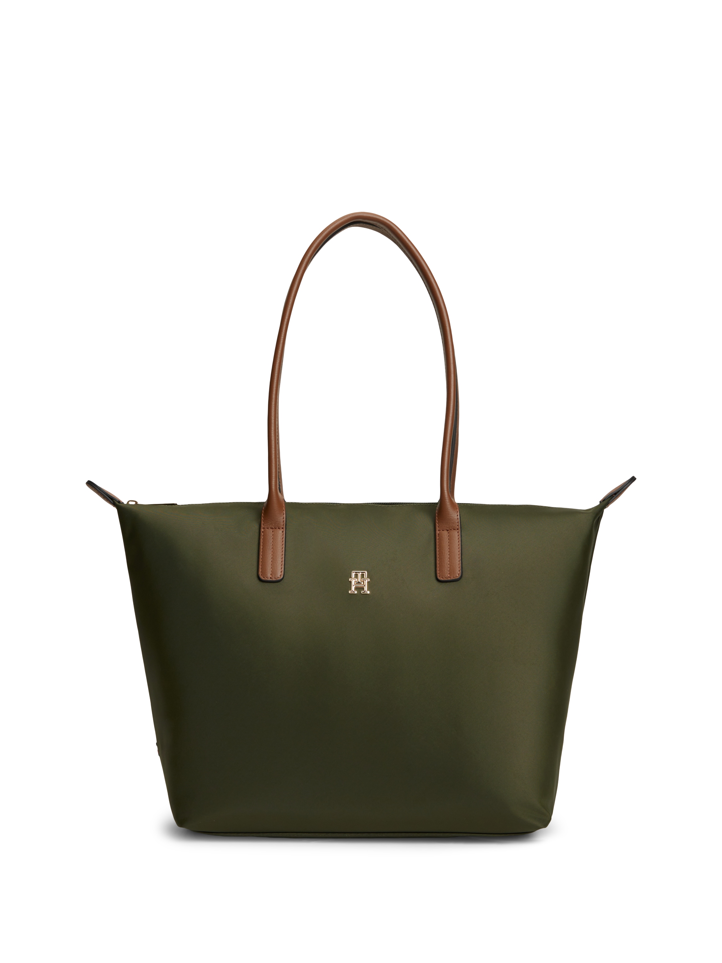 Image of Tommy Hilfiger Tragetasche "POPETTE TOTE" Damen Handtasche, Schultertasche mit kontrastfarbigen Henkeln