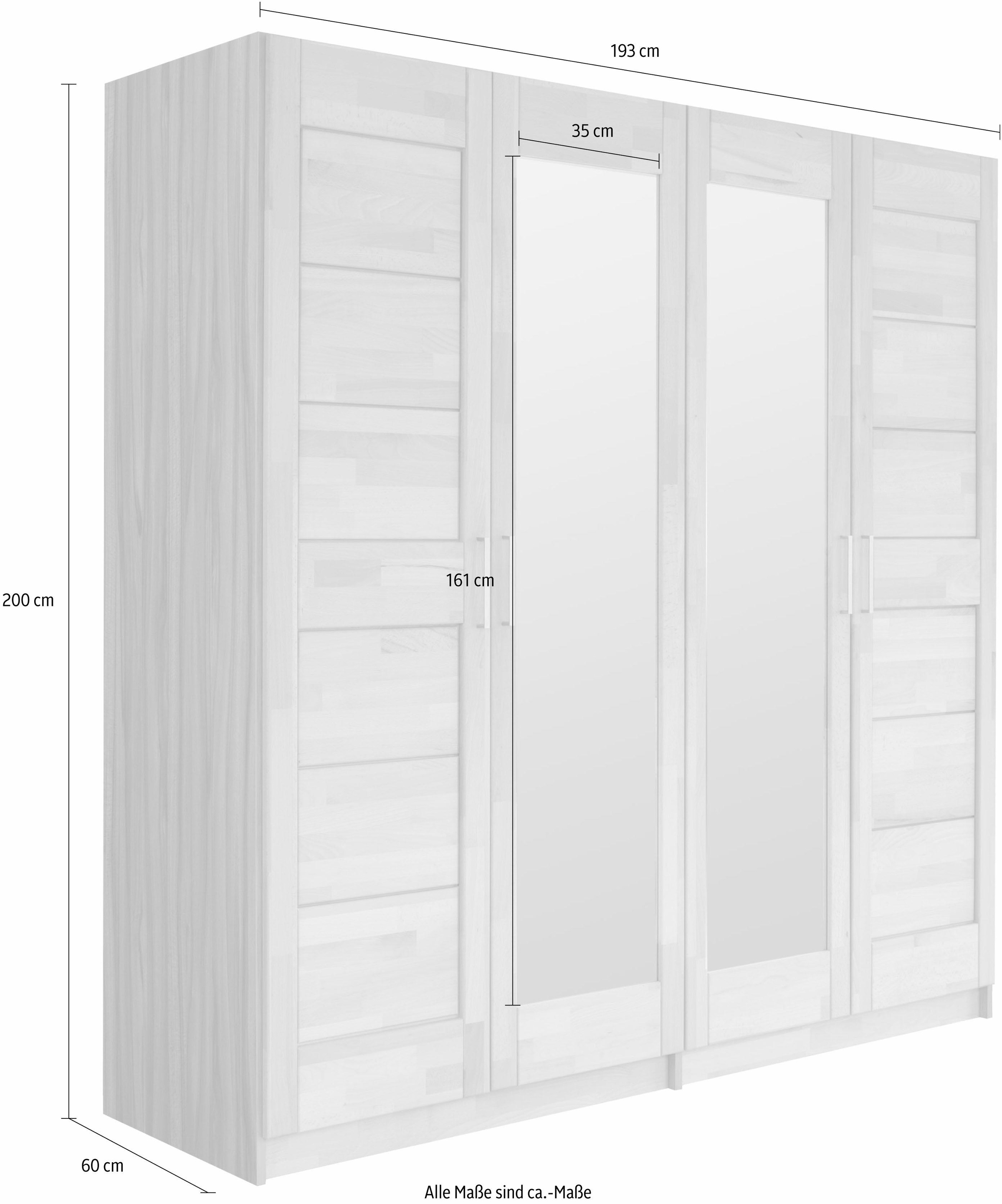 Home affaire Drehtürenschrank »Triest«, teilmassiv, FSC®-zertifizierte Buche